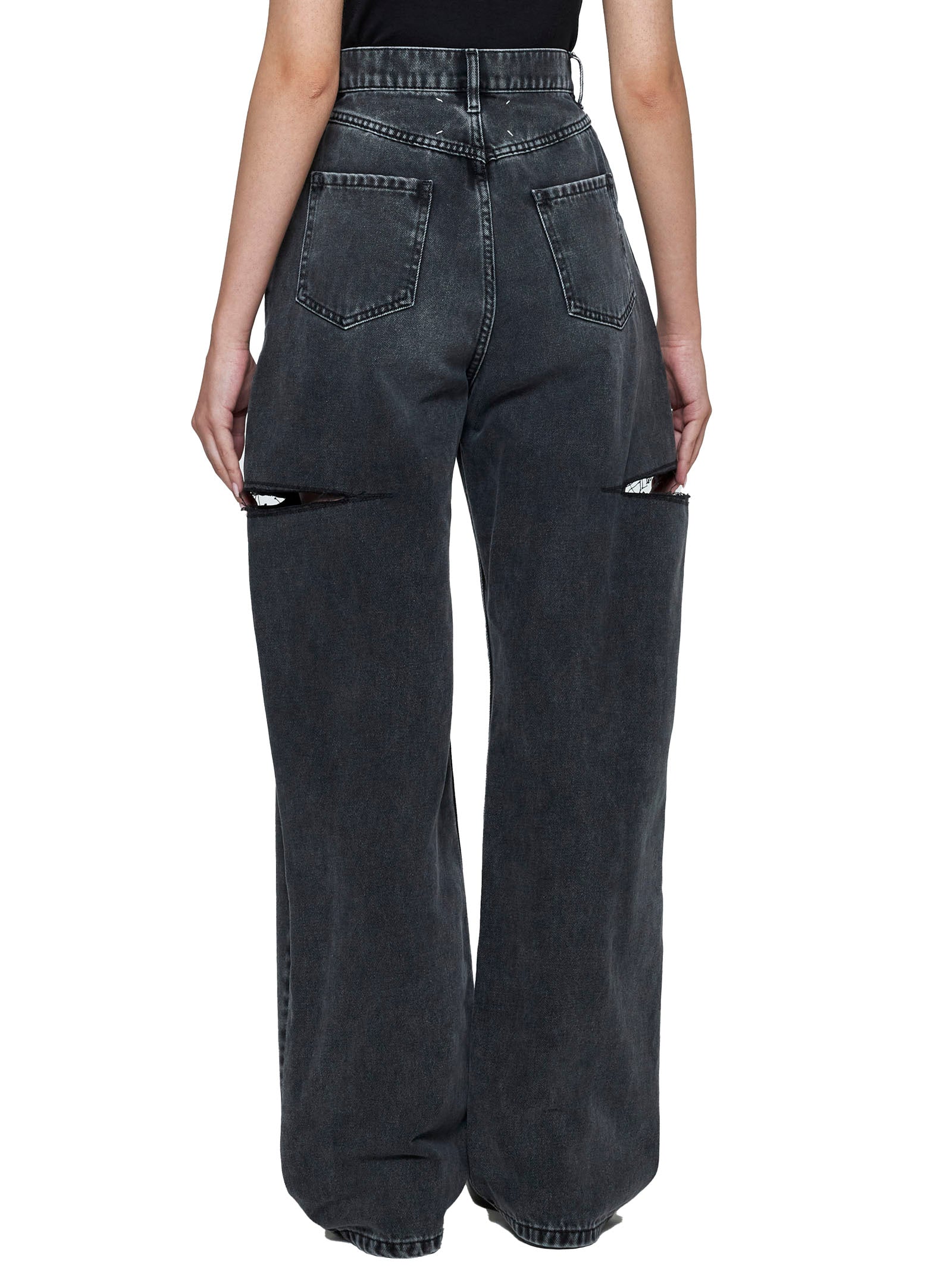 Maison Margiela Women Black 'Cut' Jeans By Maison Margiela MAISON MARGIELA