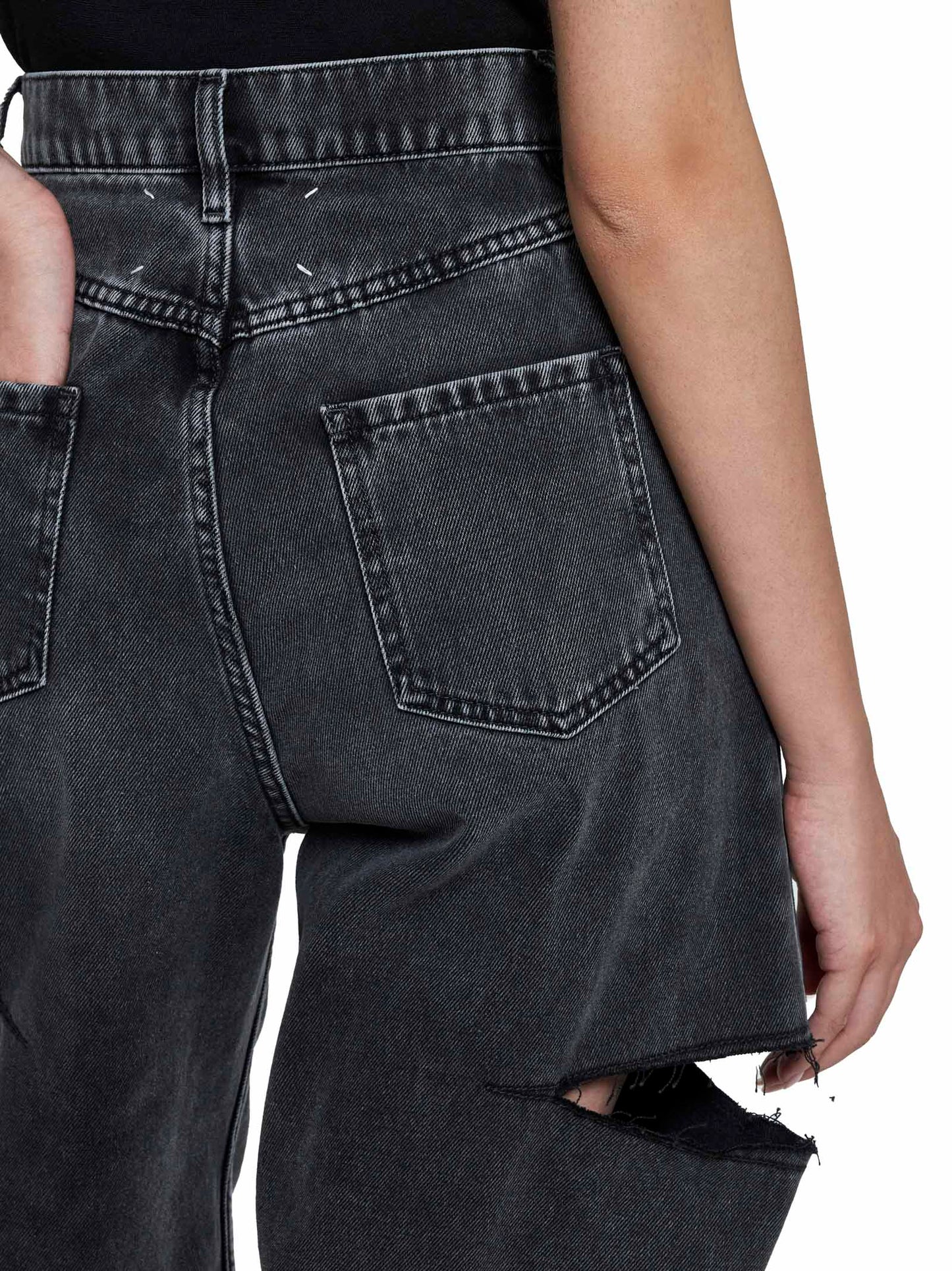 Maison Margiela Women Black 'Cut' Jeans By Maison Margiela MAISON MARGIELA