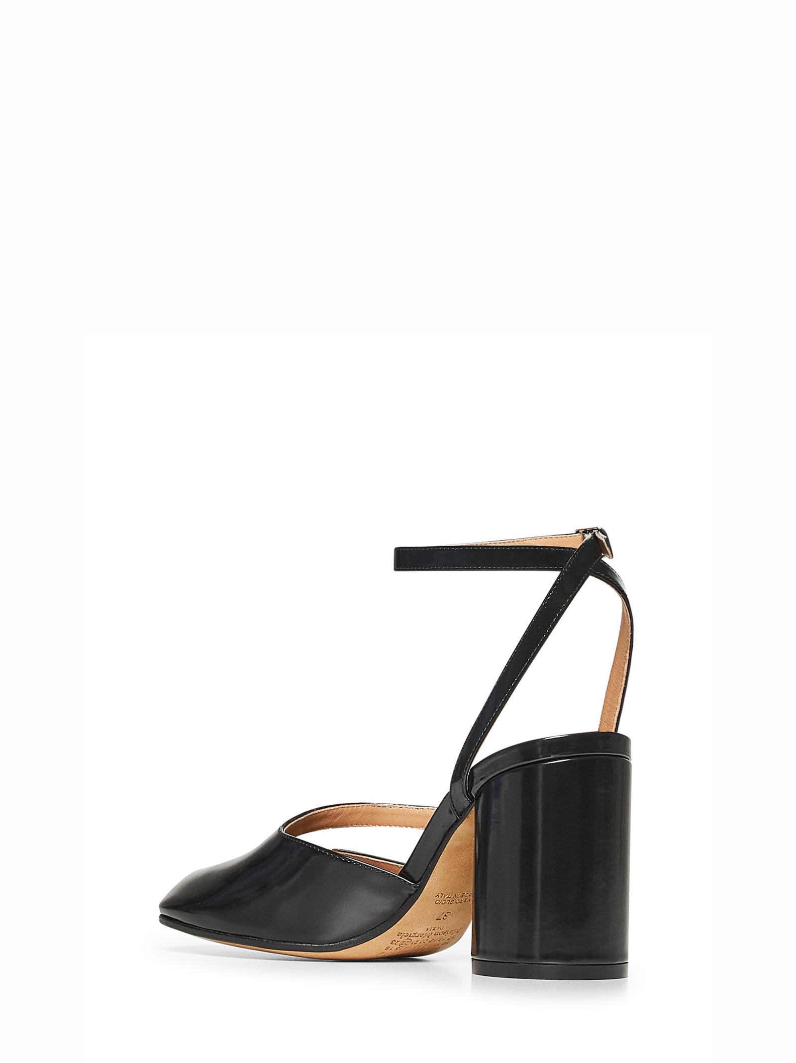 Maison Margiela Women Black Brushed Leather Tabi Sandals MAISON MARGIELA