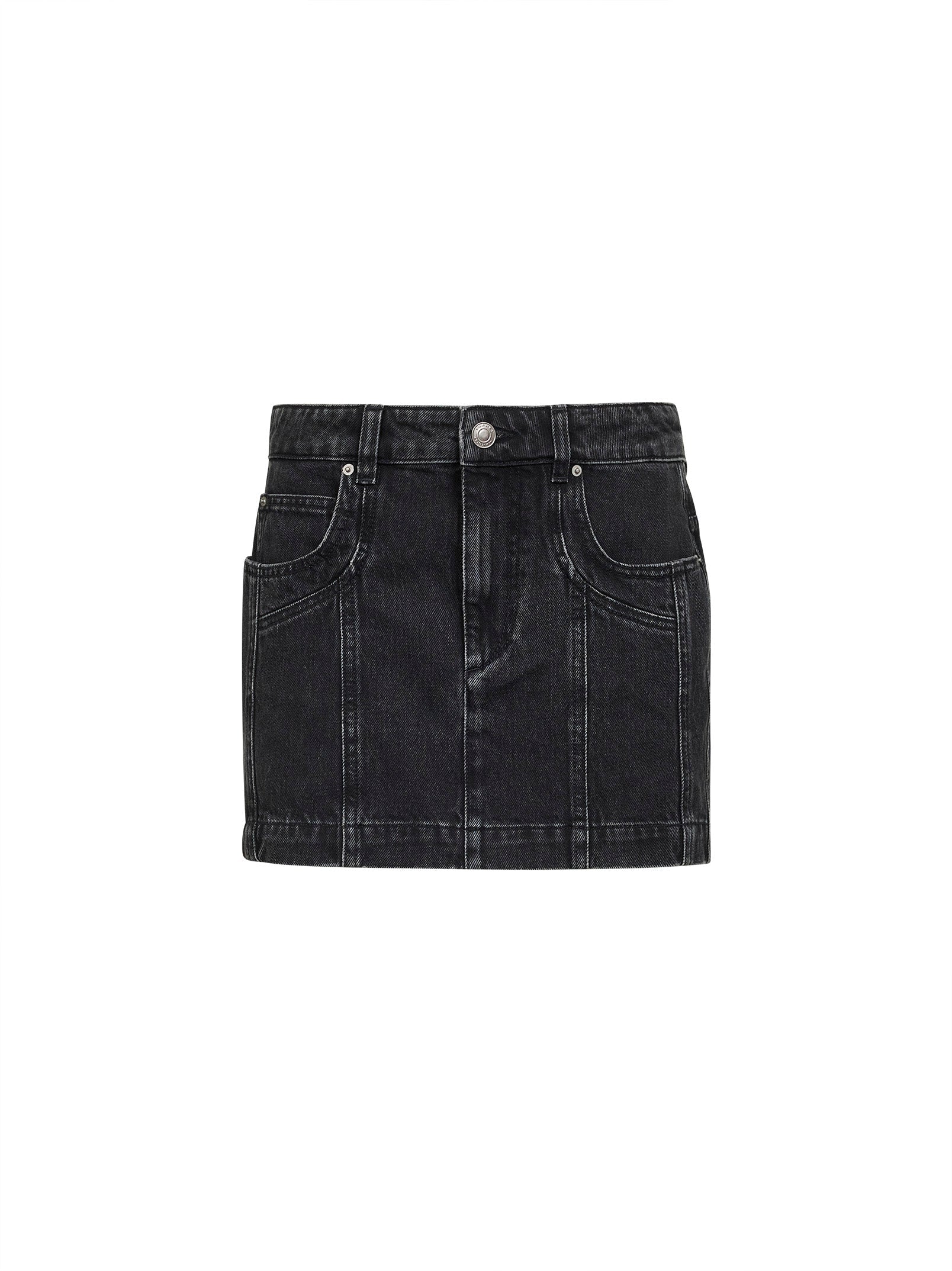 Marant Etoile Women Black Faded Denim Juana Mini Skirt ISABEL MARANT ETOILE