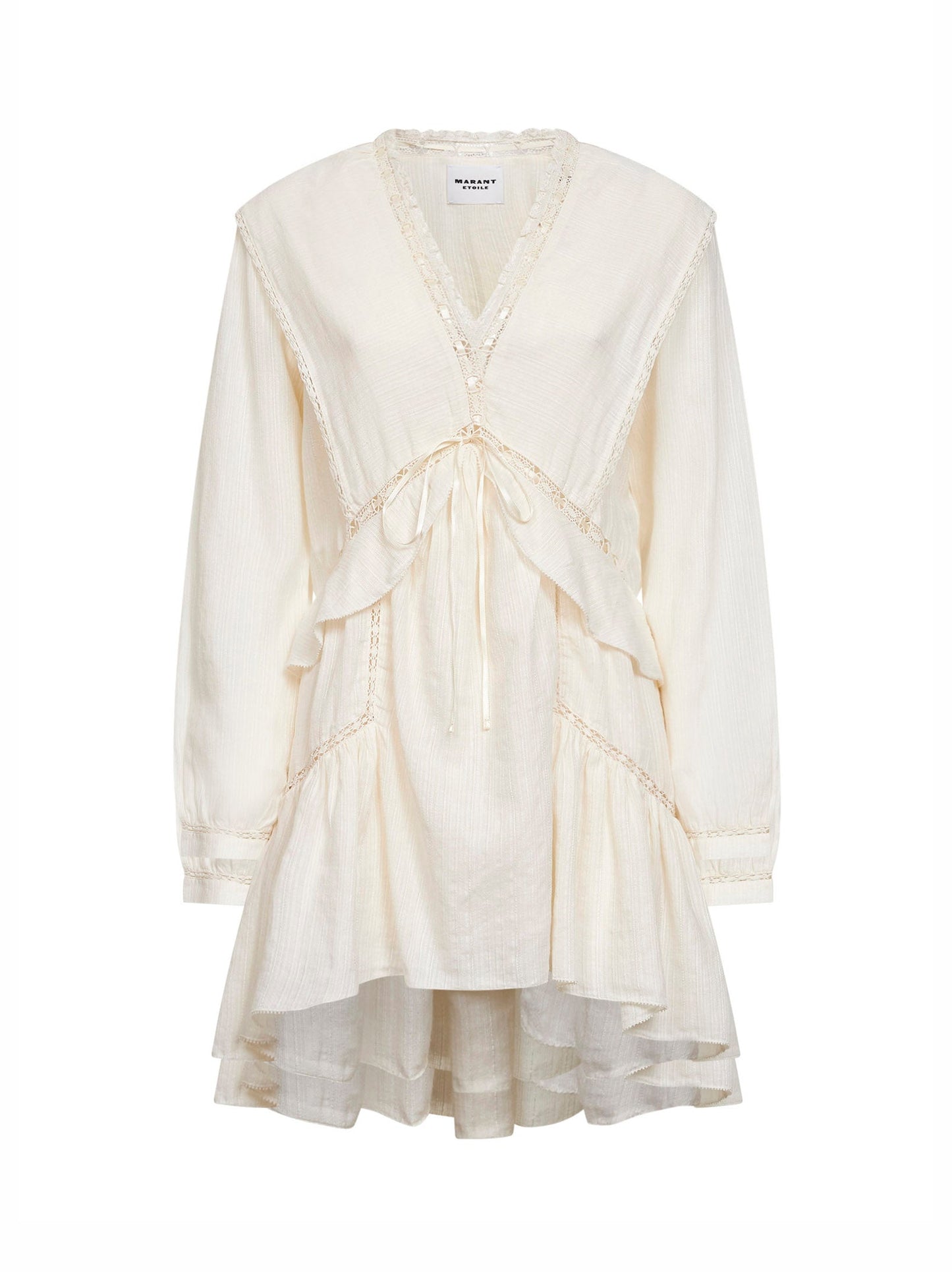 Marant Etoile Women Ecru Gauze And Lace Damya Mini Dress ISABEL MARANT ETOILE