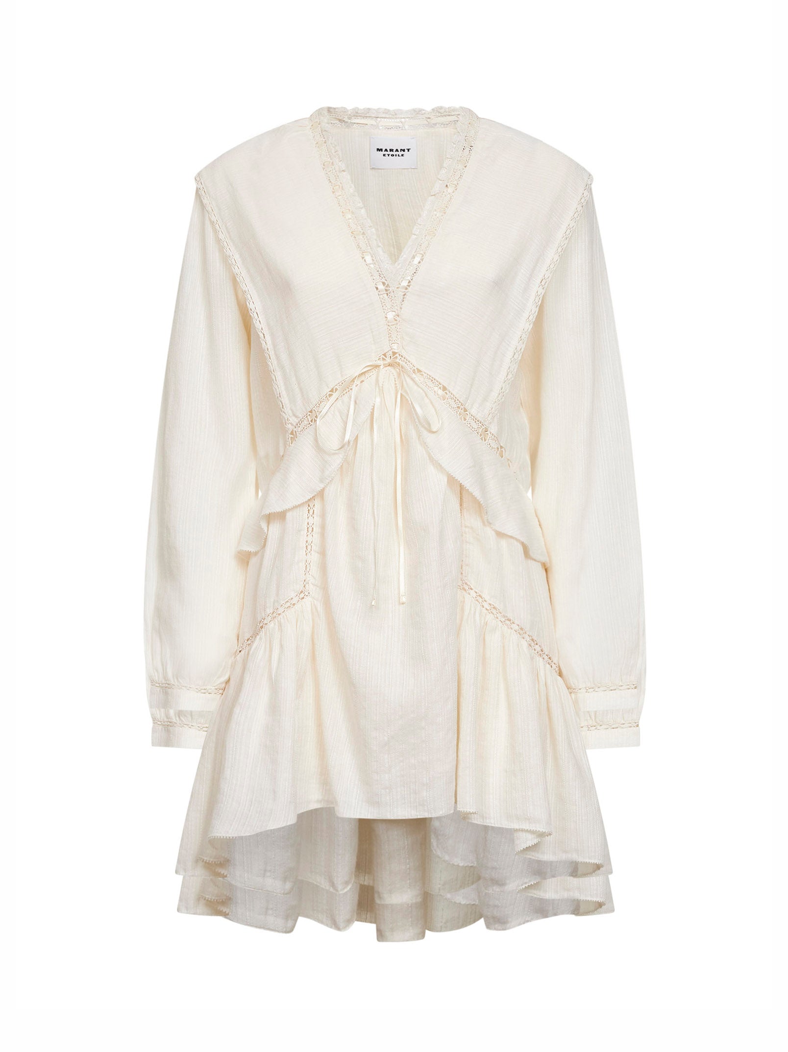 Marant Etoile Women Ecru Gauze And Lace Damya Mini Dress ISABEL MARANT ETOILE