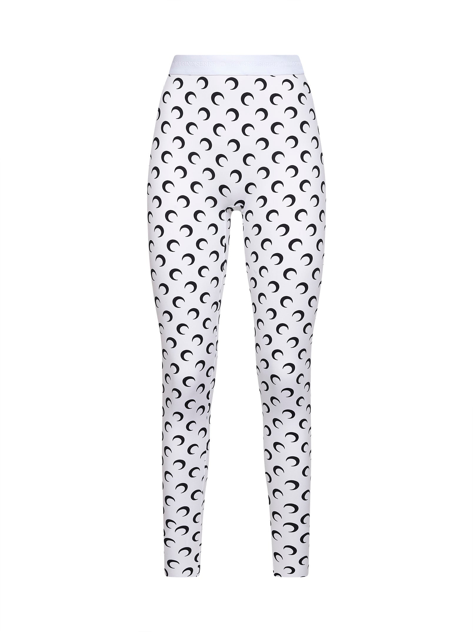 Marine Serre Women Optical White Moon Print Recycled Jersey Leggings MARINE SERRE