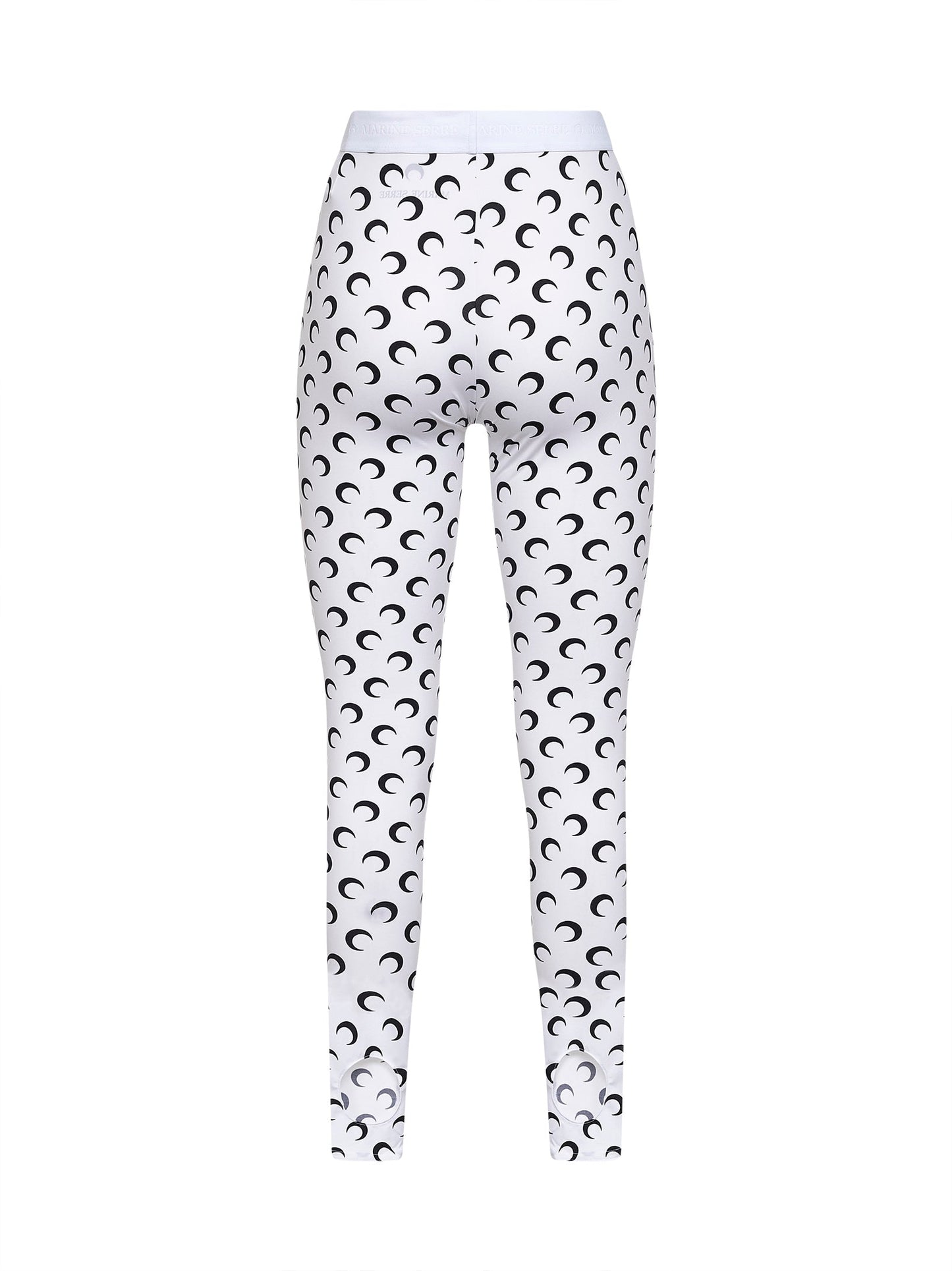 Marine Serre Women Optical White Moon Print Recycled Jersey Leggings MARINE SERRE