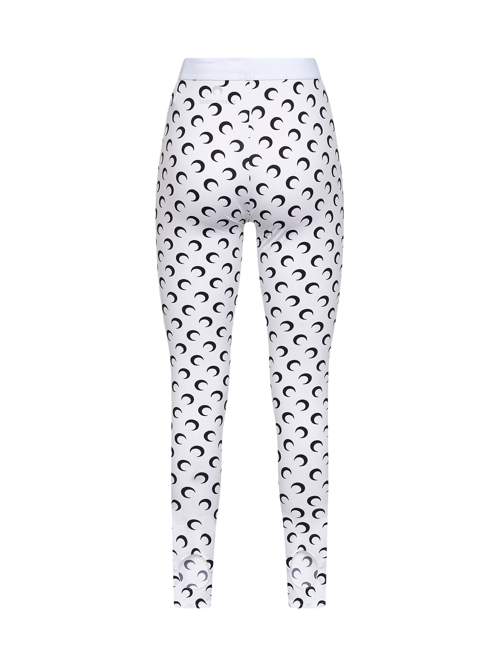 Marine Serre Women Optical White Moon Print Recycled Jersey Leggings MARINE SERRE