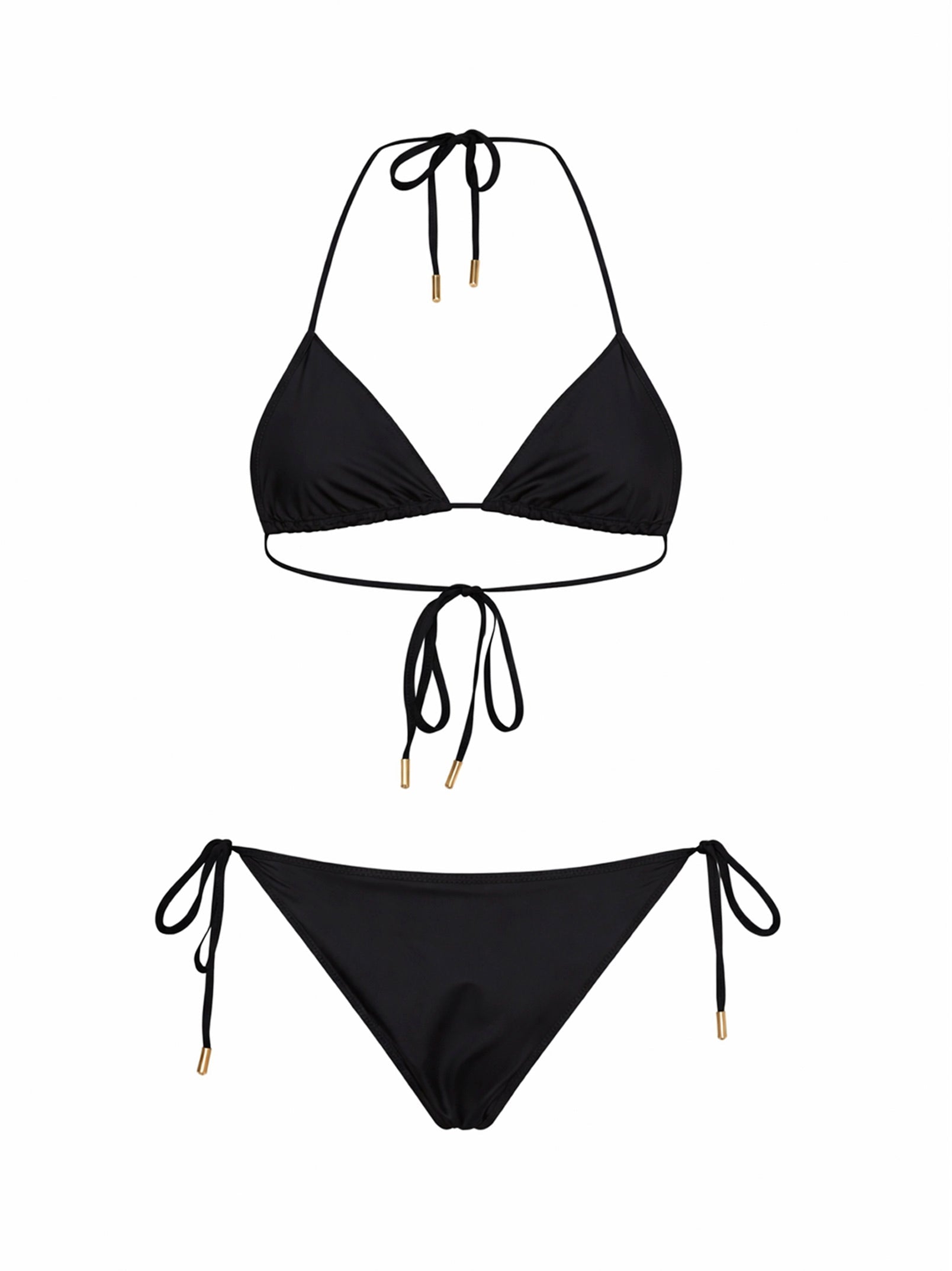 Marine Serre Women Black Stretch Jersey Bikini With Moon Embroidery MARINE SERRE