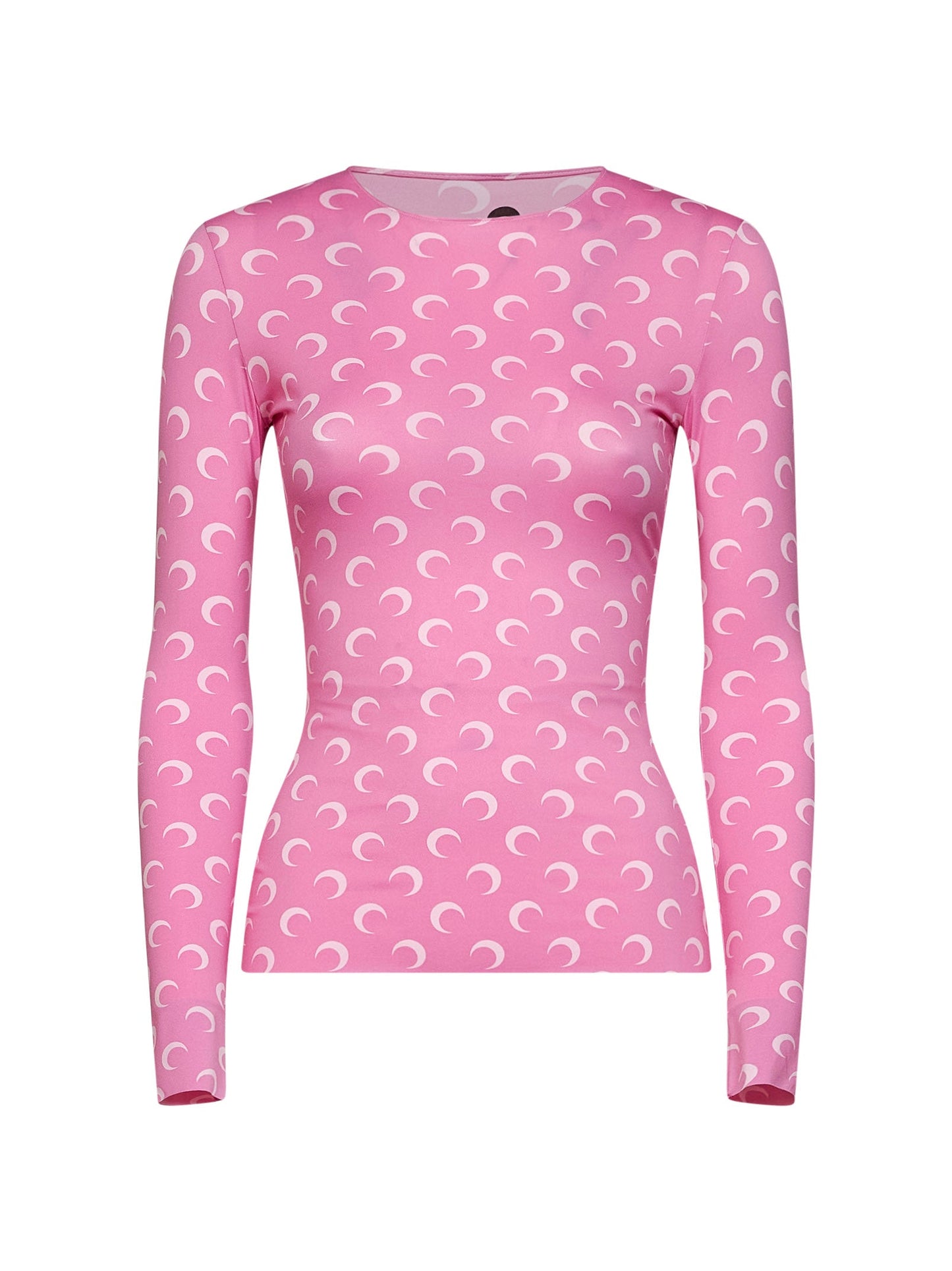 Marine Serre Women Pink Moon Print Recycled Jersey Top<Br/> MARINE SERRE