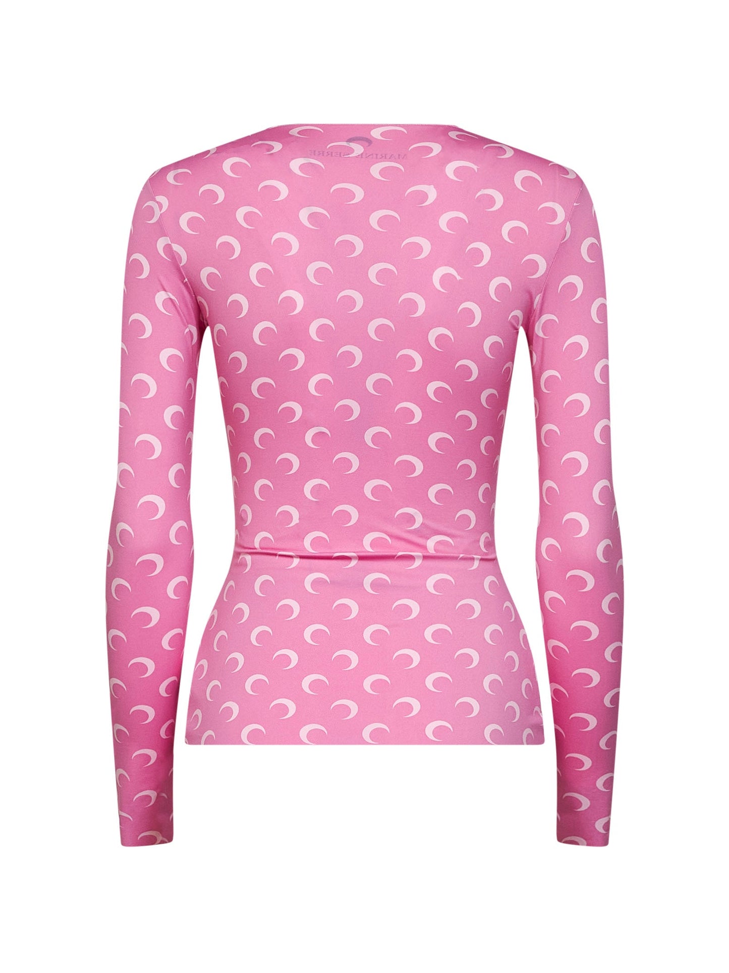 Marine Serre Women Pink Moon Print Recycled Jersey Top<Br/> MARINE SERRE
