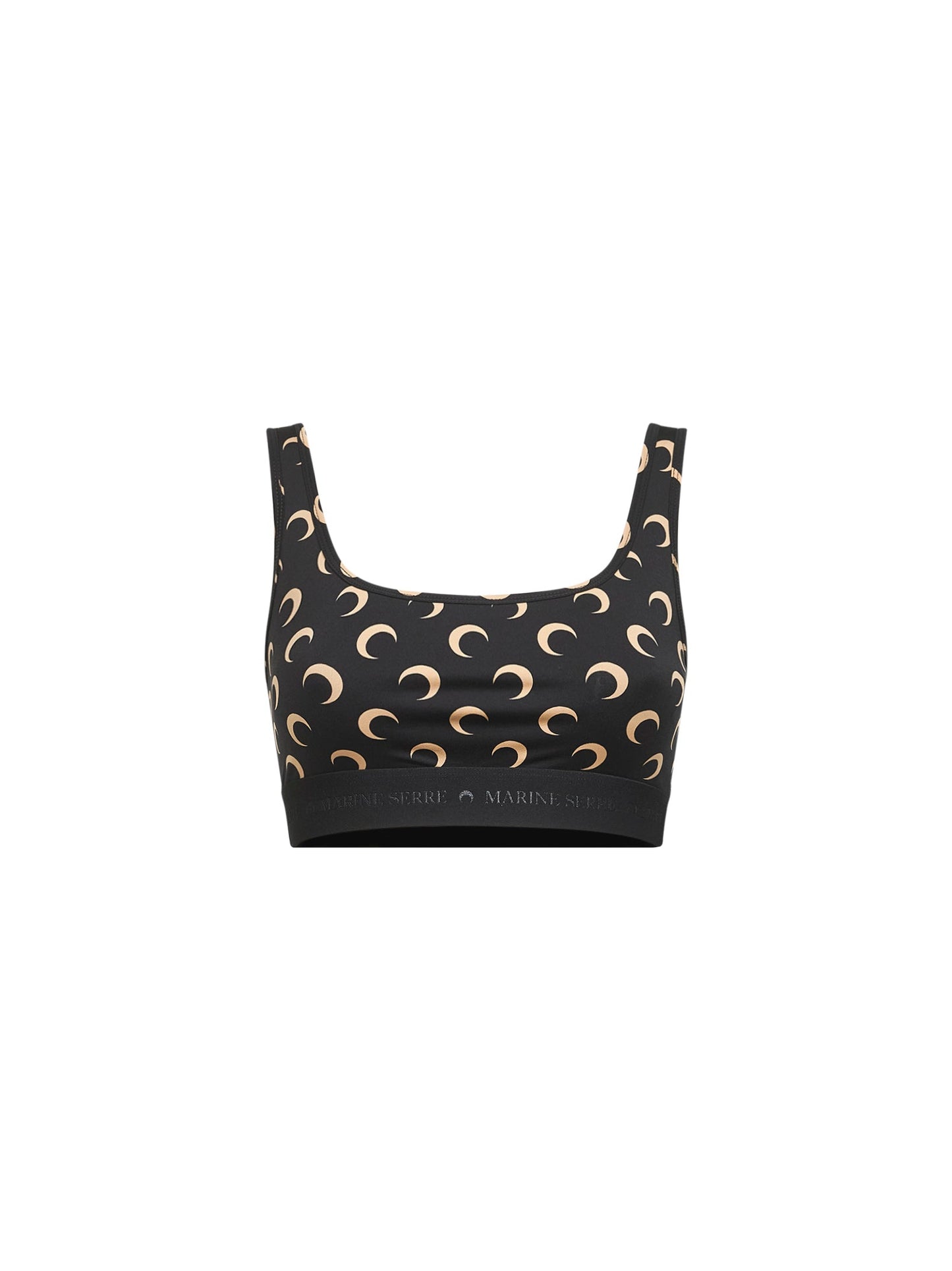 Marine Serre Women Black Printed Jersey Moon Sports Bra MARINE SERRE