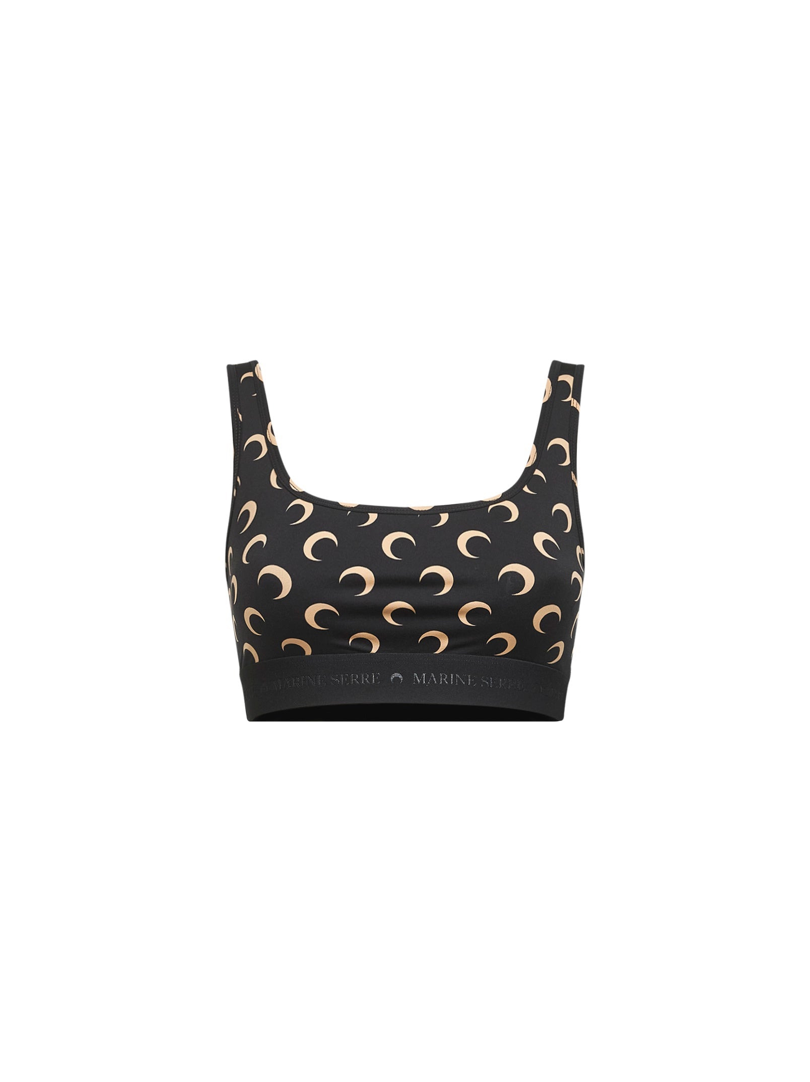 Marine Serre Women Black Printed Jersey Moon Sports Bra MARINE SERRE