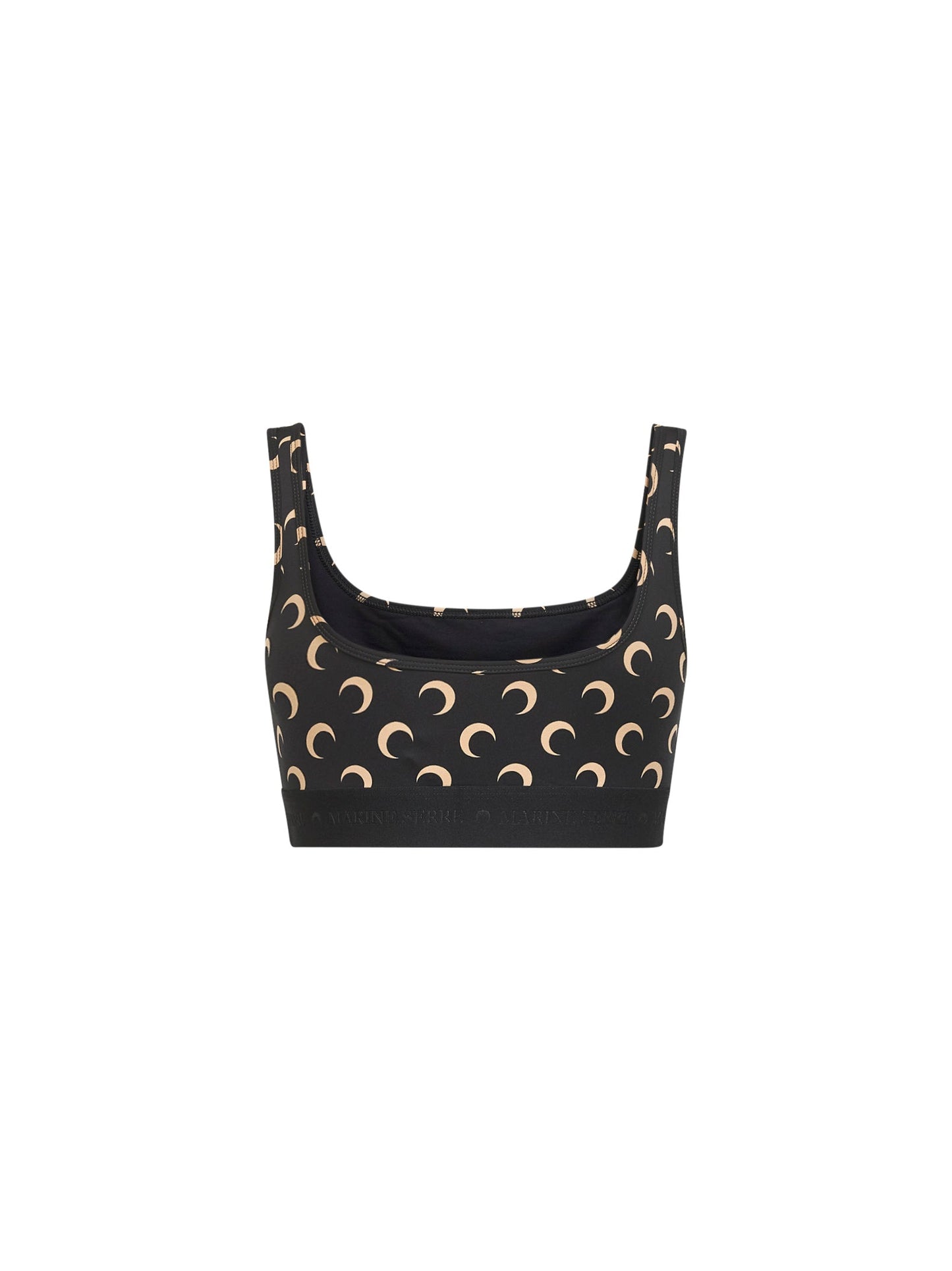 Marine Serre Women Black Printed Jersey Moon Sports Bra MARINE SERRE
