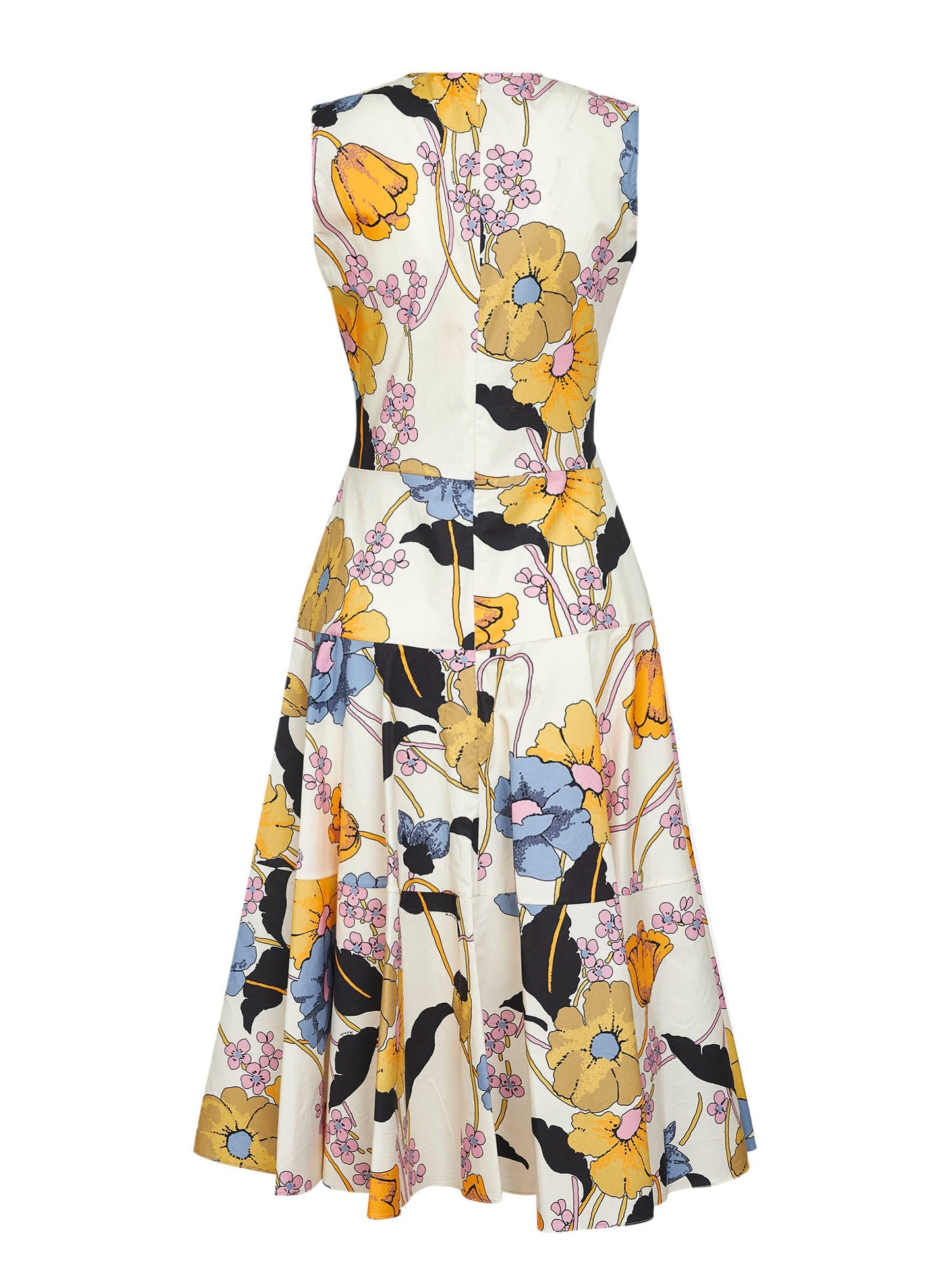 Marni Women Cream Poplin Melodia-Printed Midi Dress MARNI
