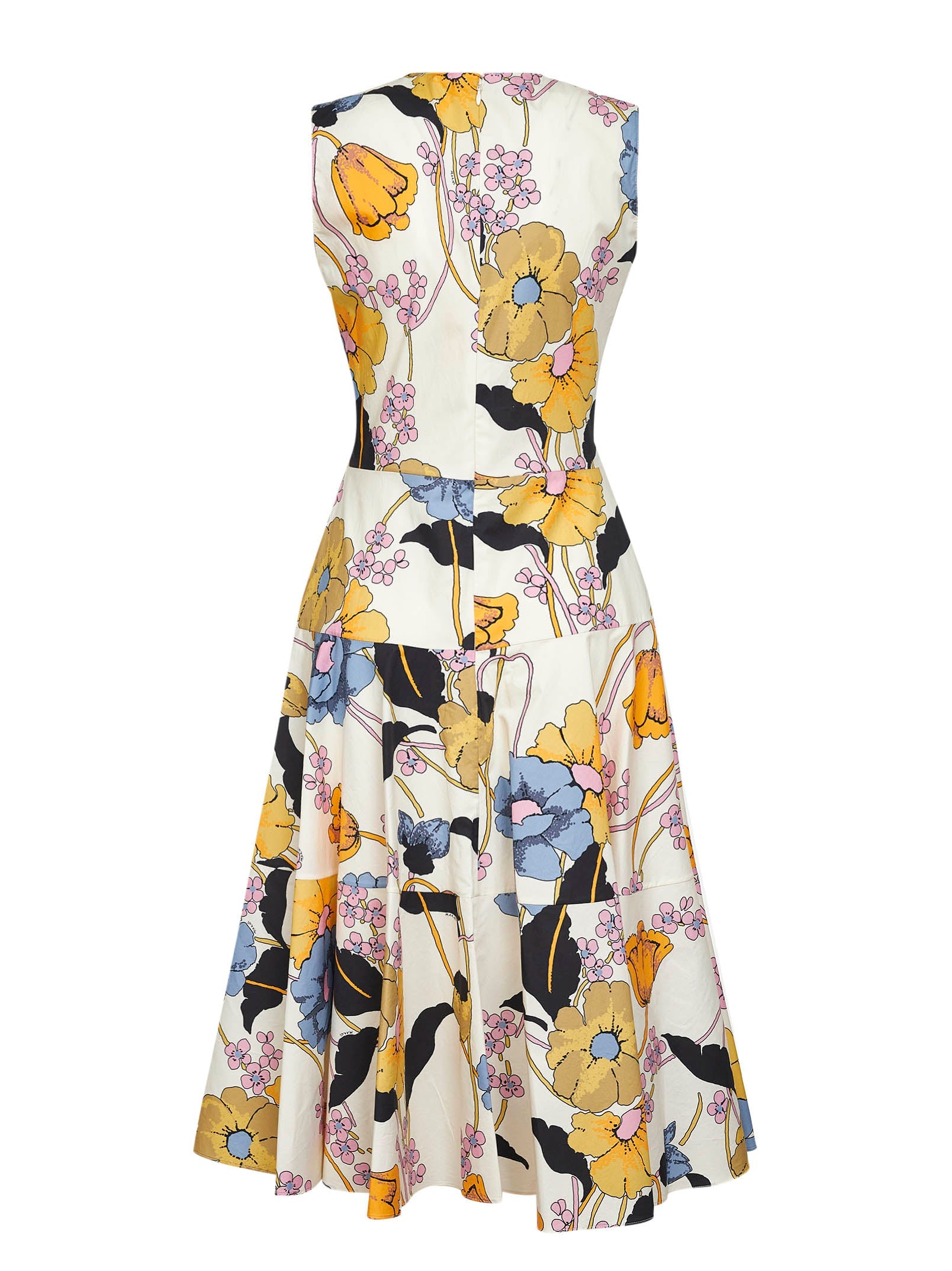 Marni Women Cream Poplin Melodia-Printed Midi Dress MARNI