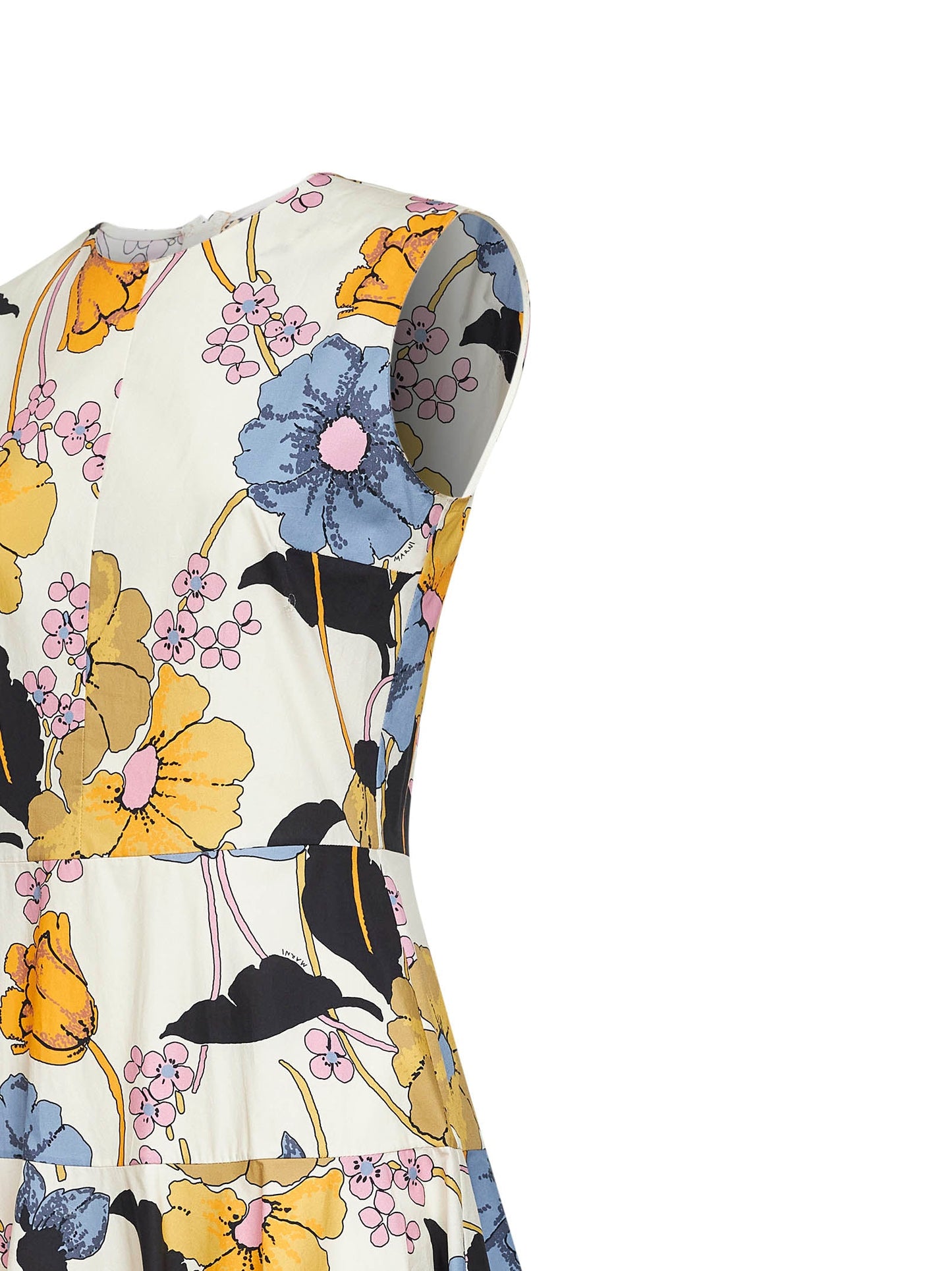 Marni Women Cream Poplin Melodia-Printed Midi Dress MARNI