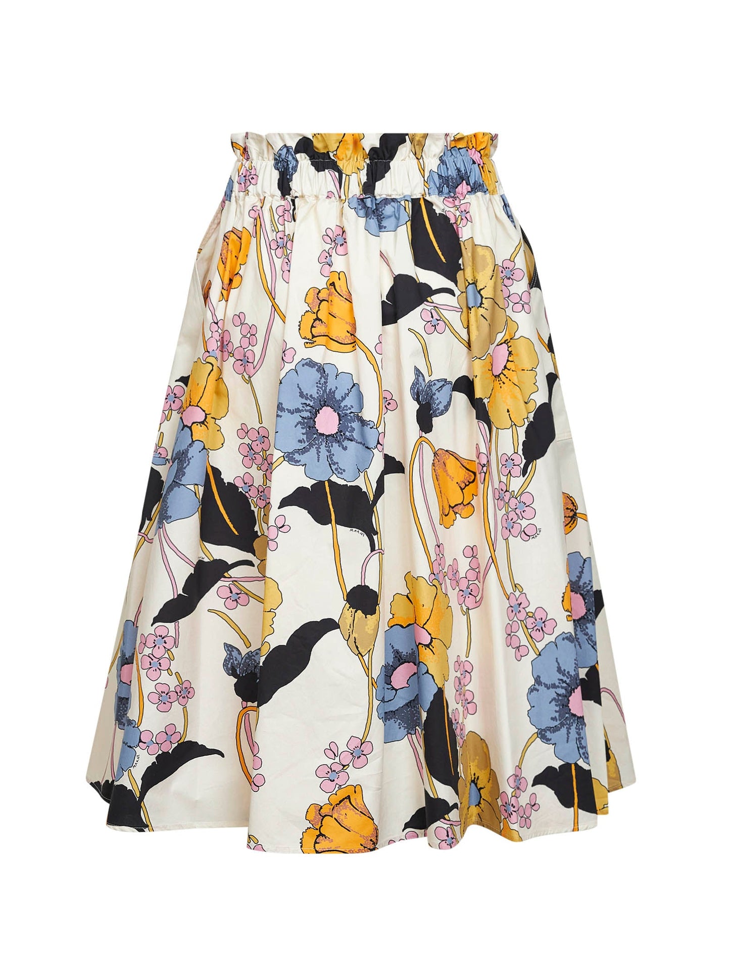 Marni Women Cream Poplin Melodia-Printed Midi Skirt MARNI