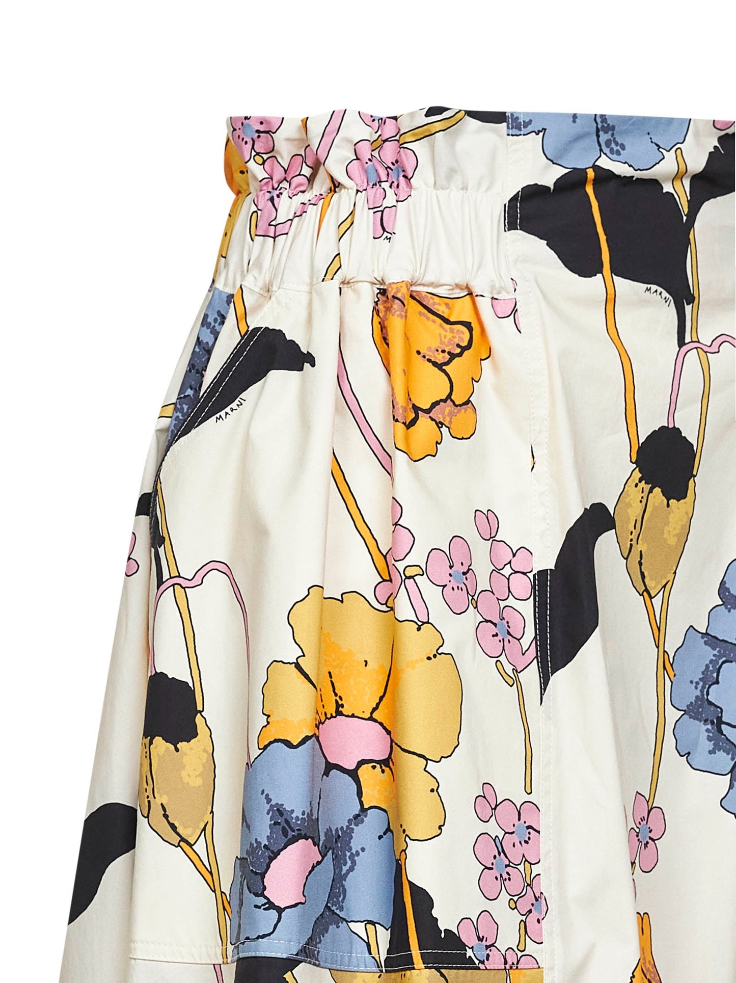 Marni Women Cream Poplin Melodia-Printed Midi Skirt MARNI