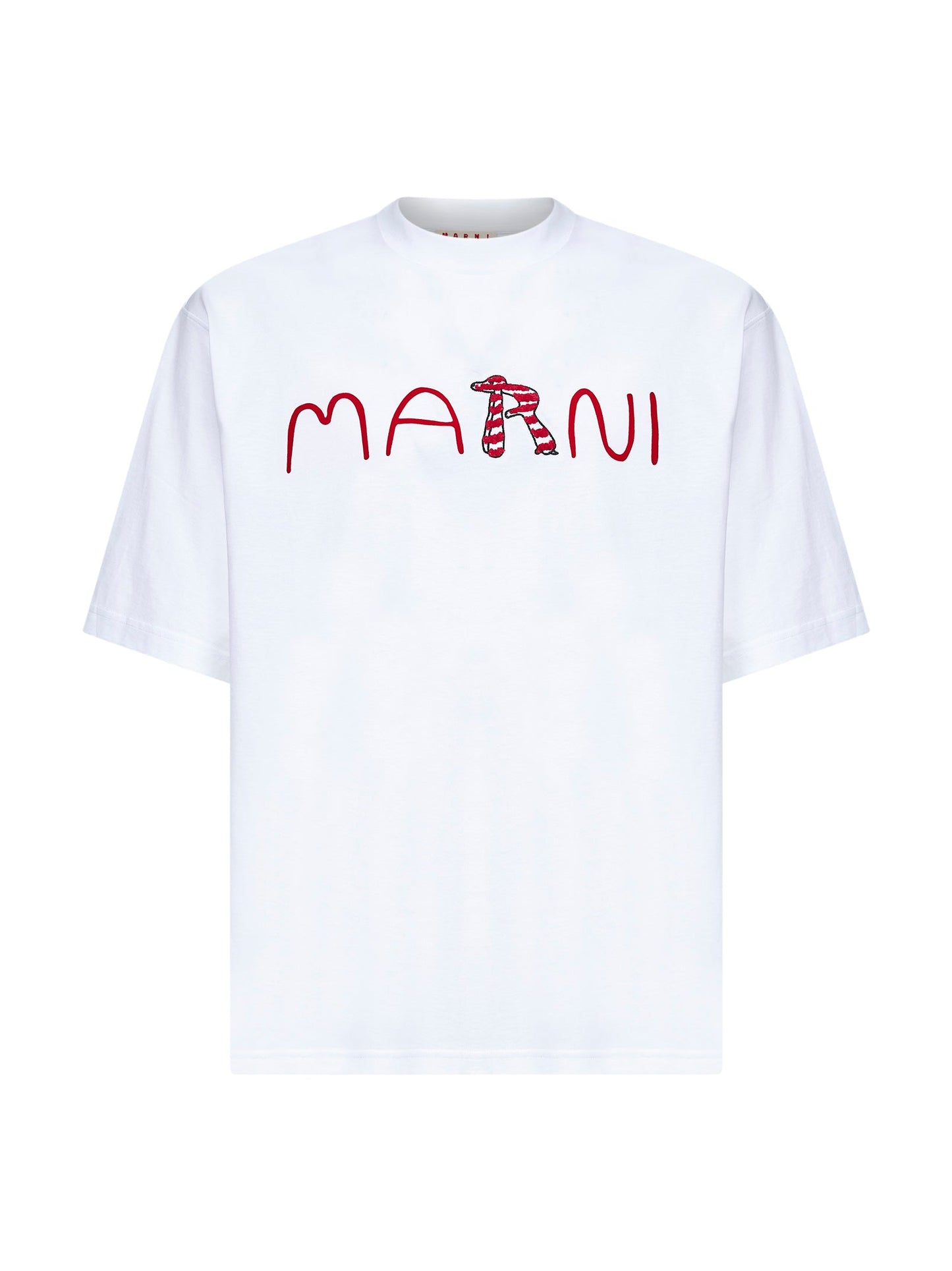 Marni Men White Jersey Logo T-Shirt MARNI