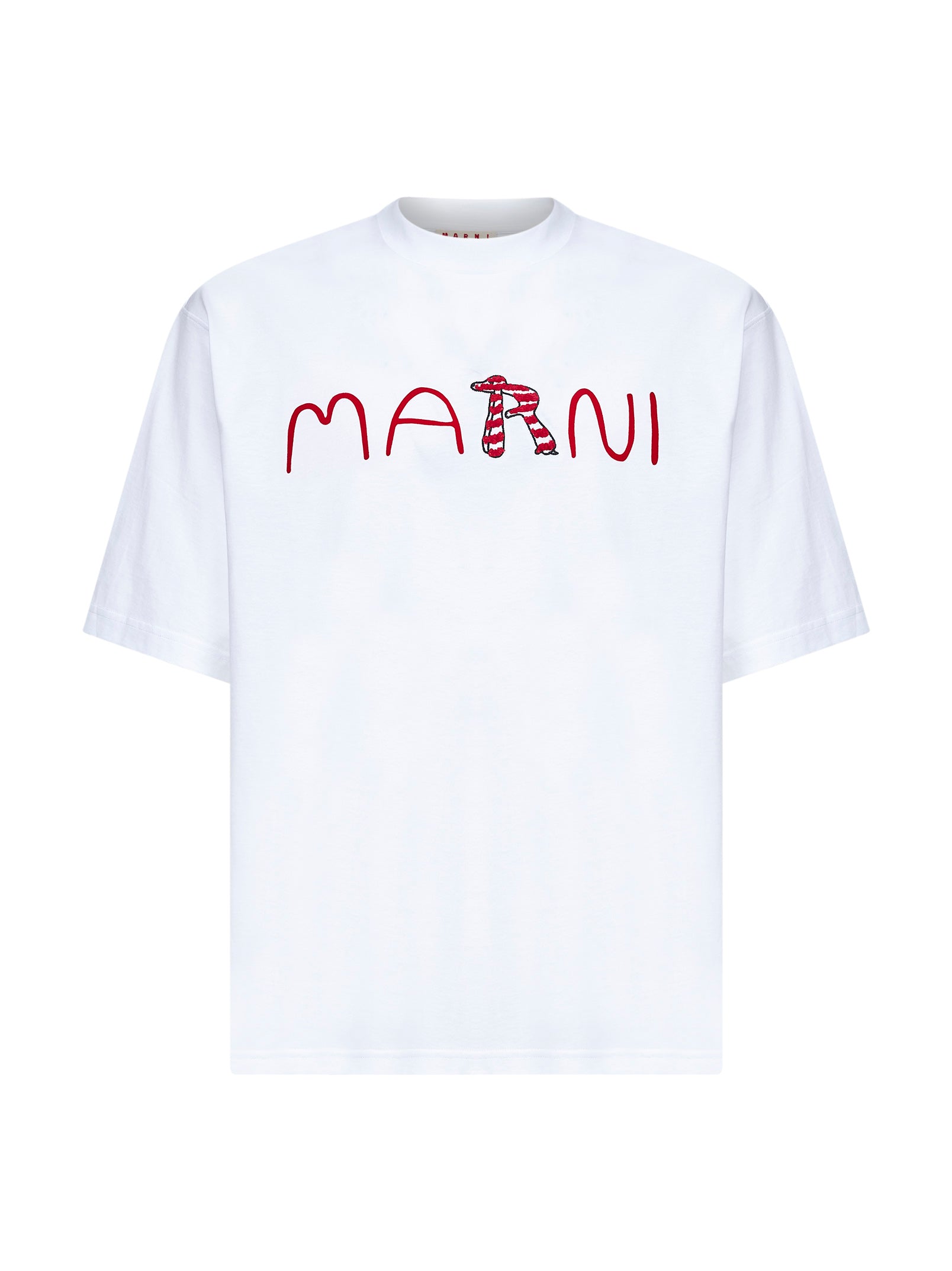 Marni Men White Jersey Logo T-Shirt MARNI