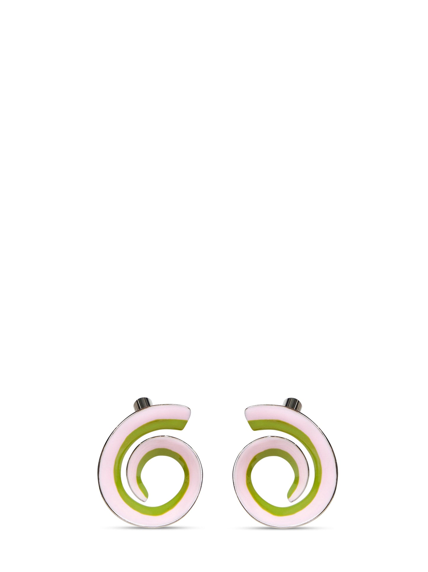Marni Women Soft Pink Enameled Metal Spiral Earrings MARNI