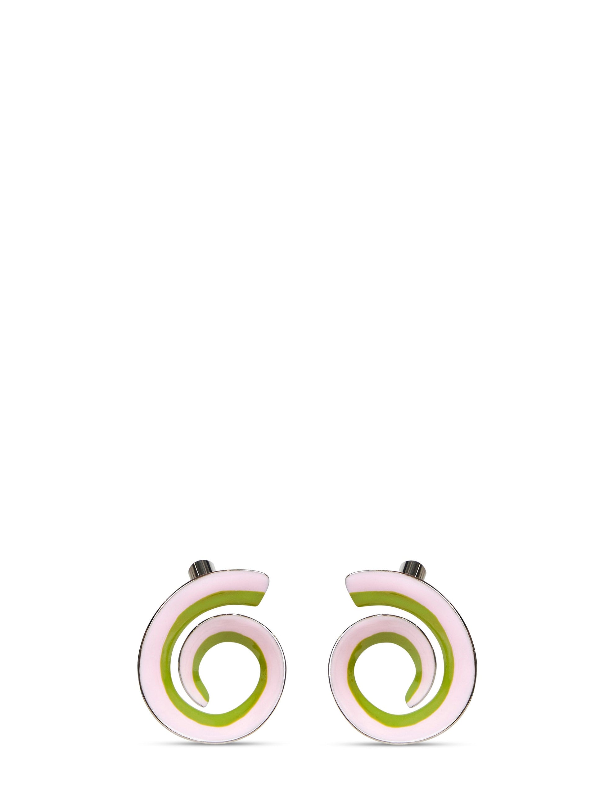 Marni Women Soft Pink Enameled Metal Spiral Earrings MARNI