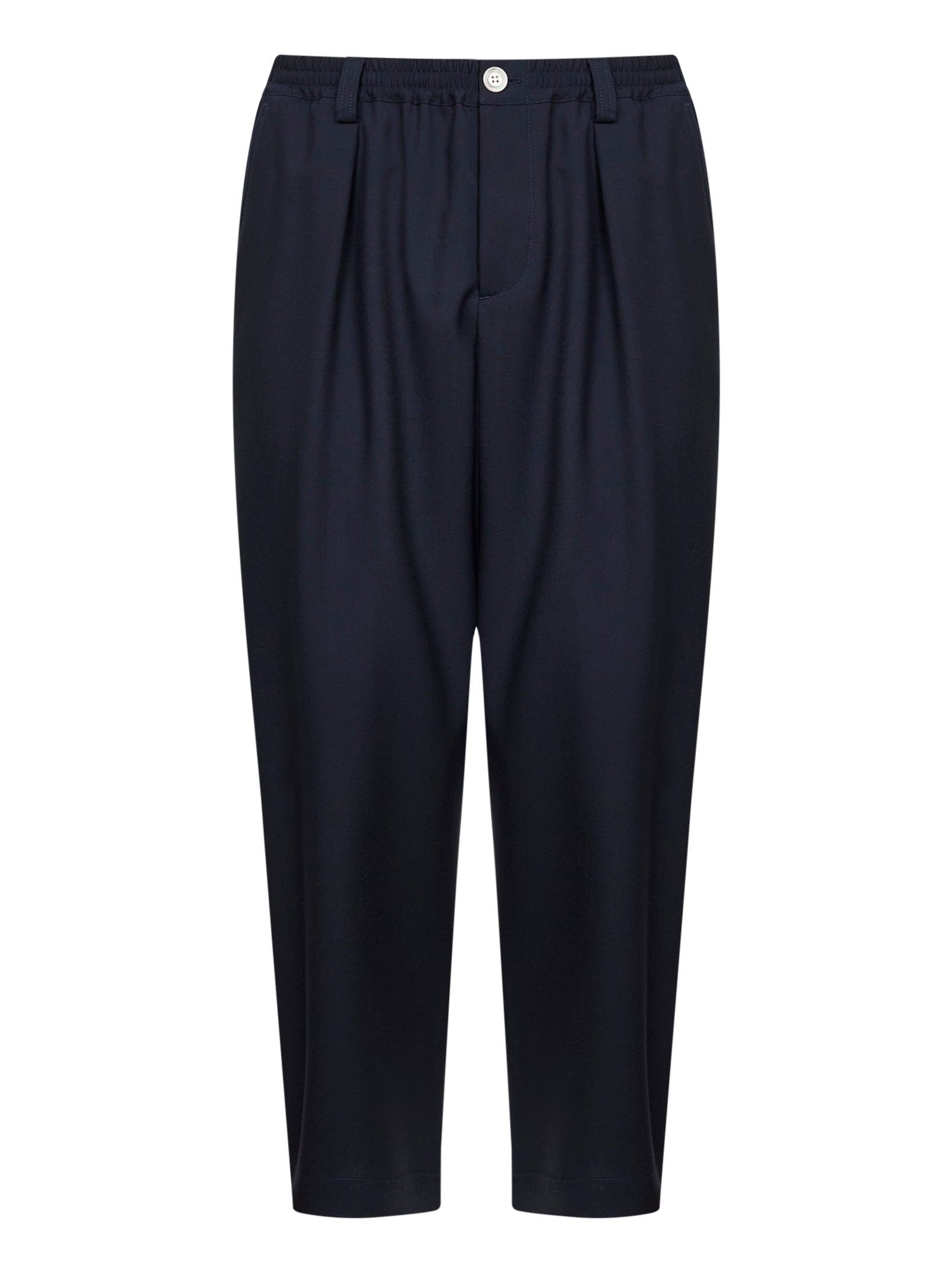 Marni Men Blue Tropical Wool Cropped Trousers MARNI