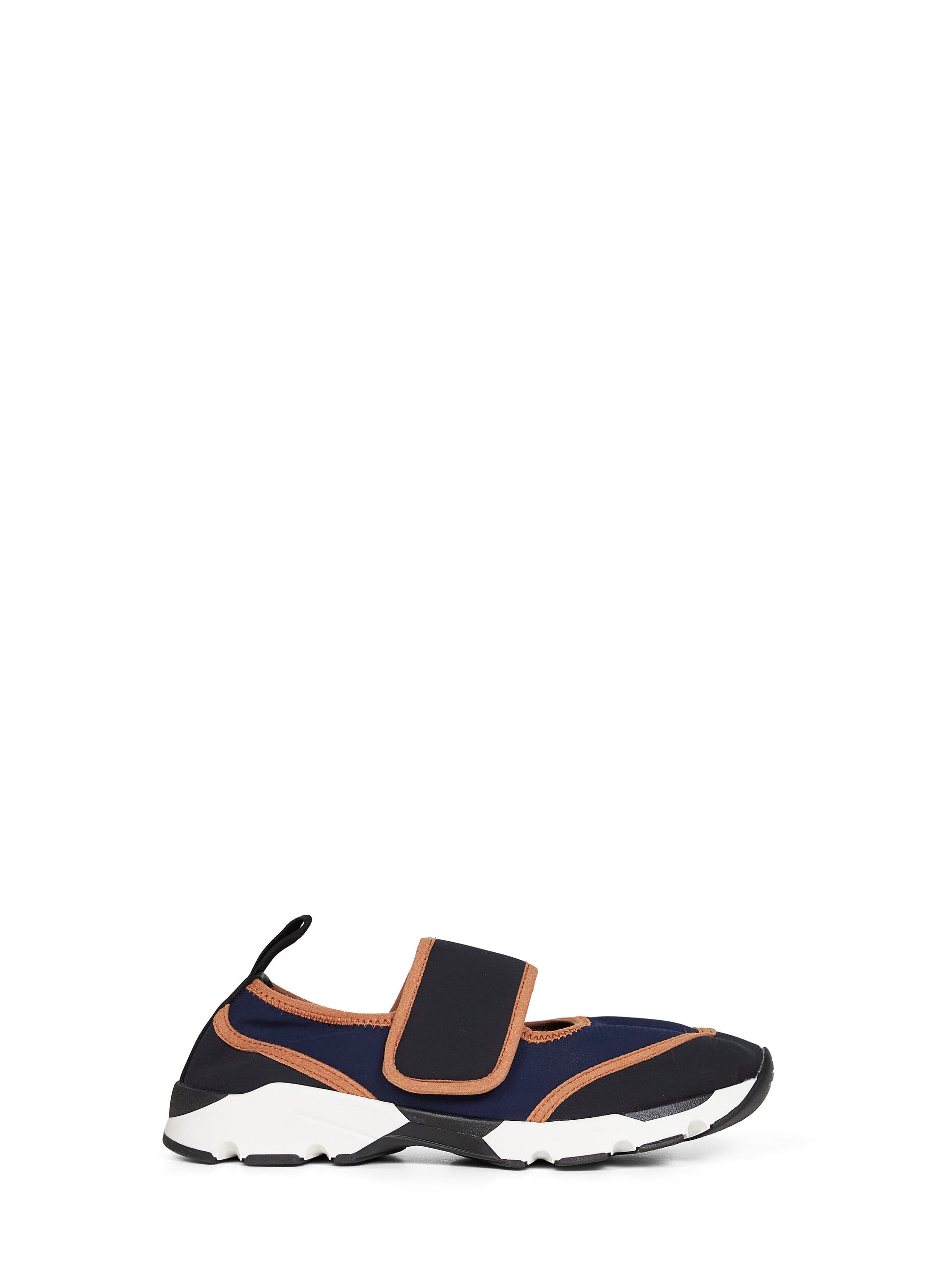 Marni Women Dark Blue And Black Lycra Mary Jane Running Sneaker MARNI