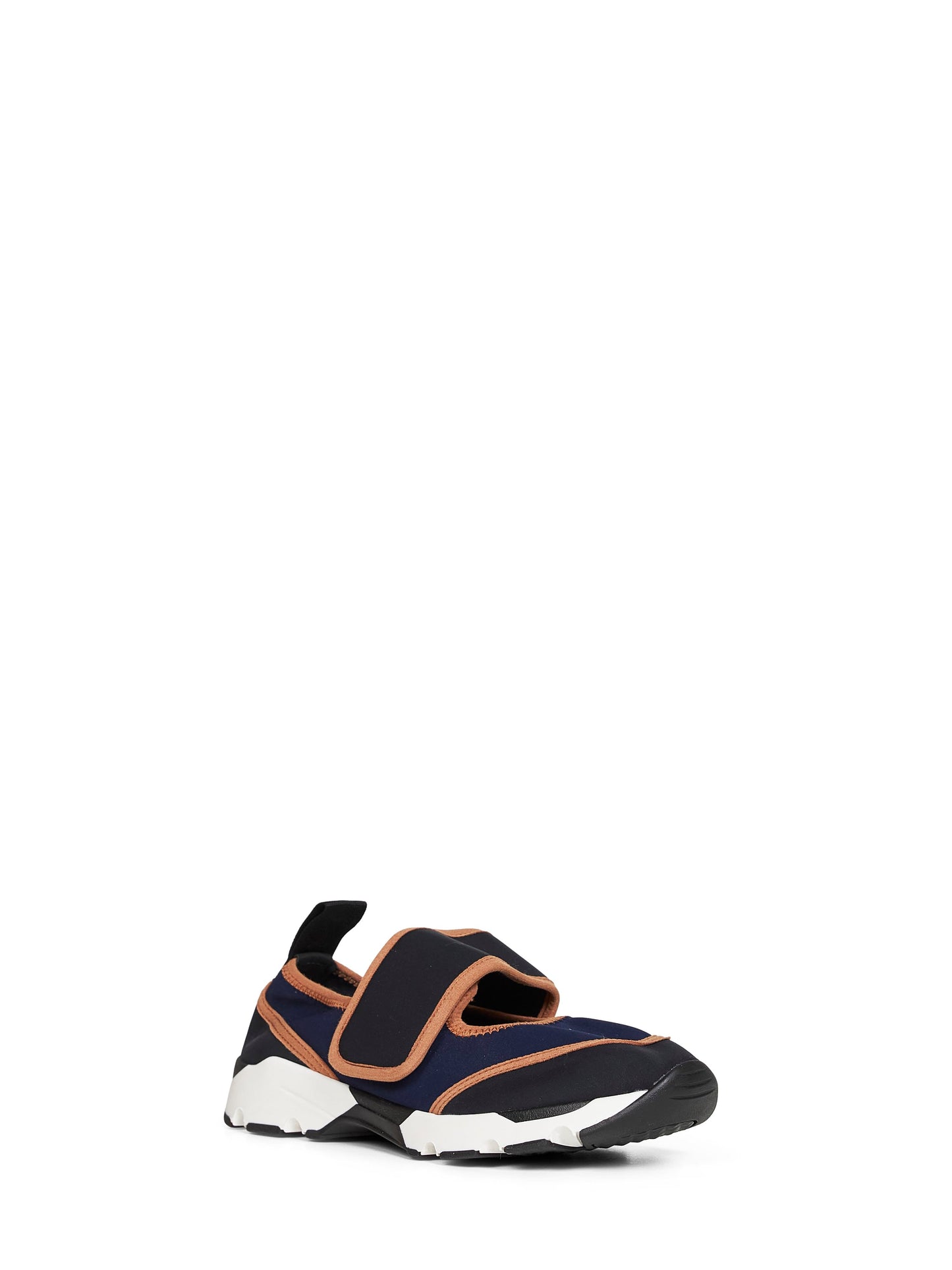 Marni Women Dark Blue And Black Lycra Mary Jane Running Sneaker MARNI