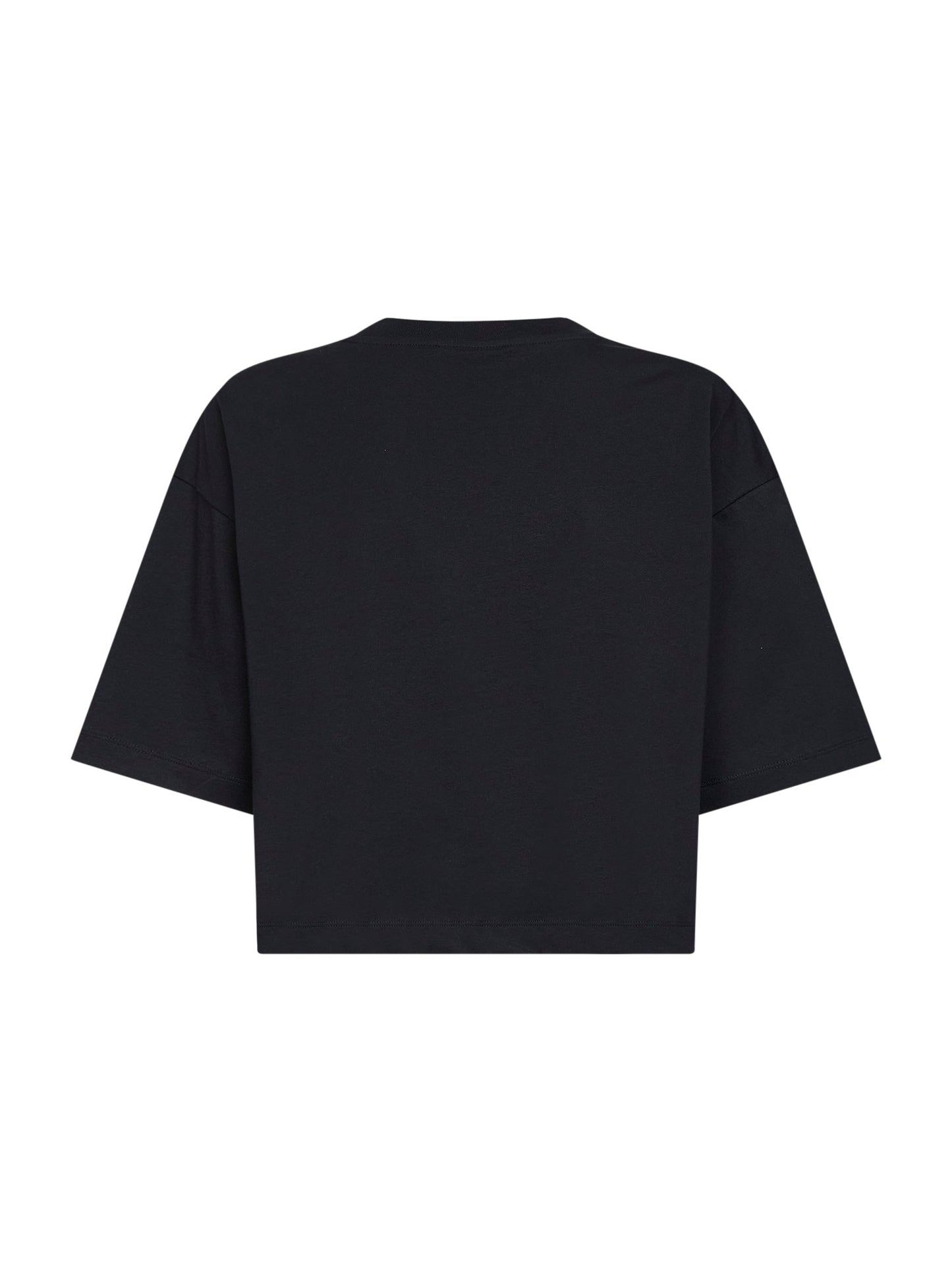Marni Women Black Jersey Marni Scribbled Logo Cropped T-Shirt MARNI