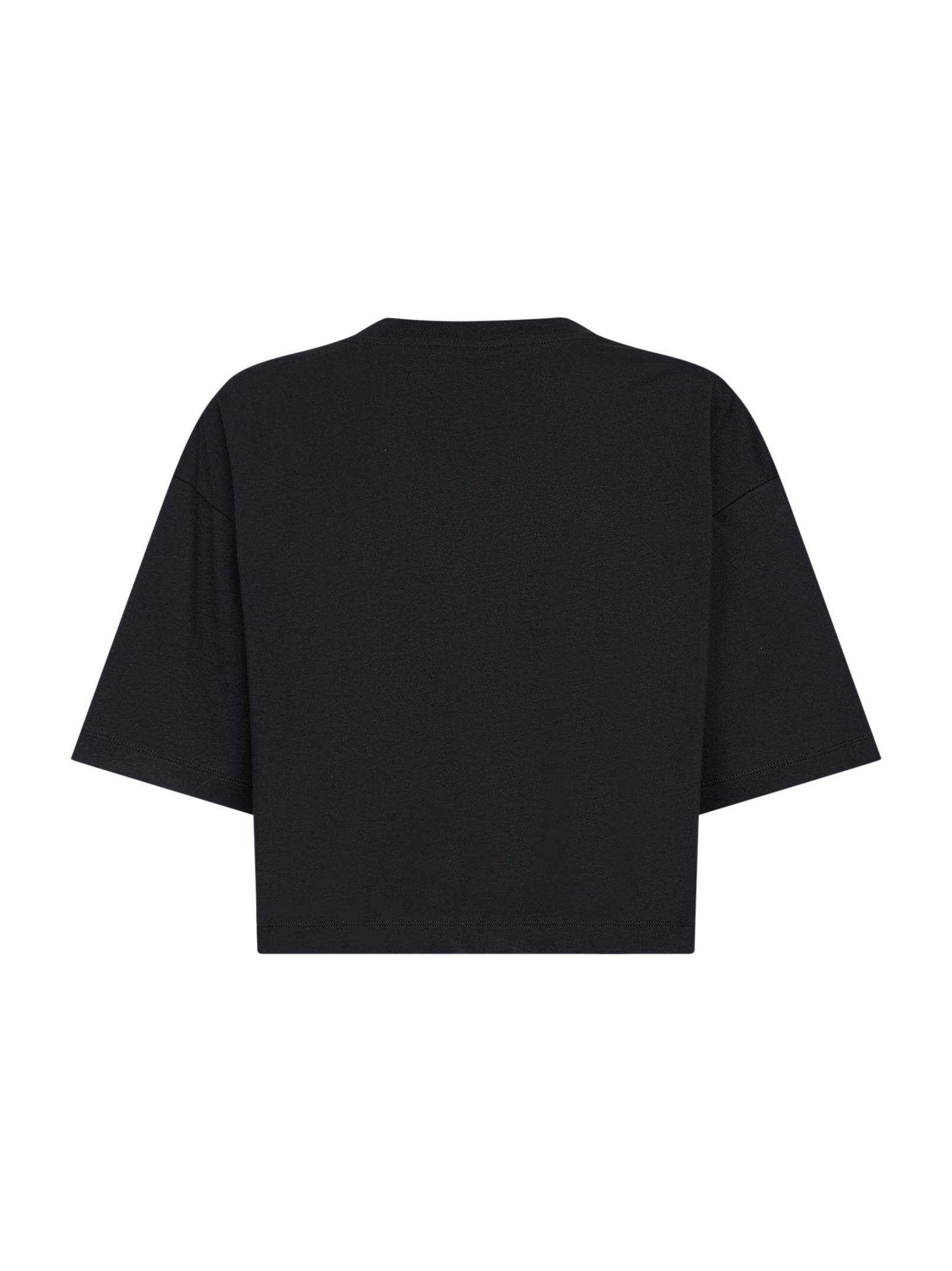 Marni Women Black Jersey Marni Scribbled Logo Cropped T-Shirt MARNI