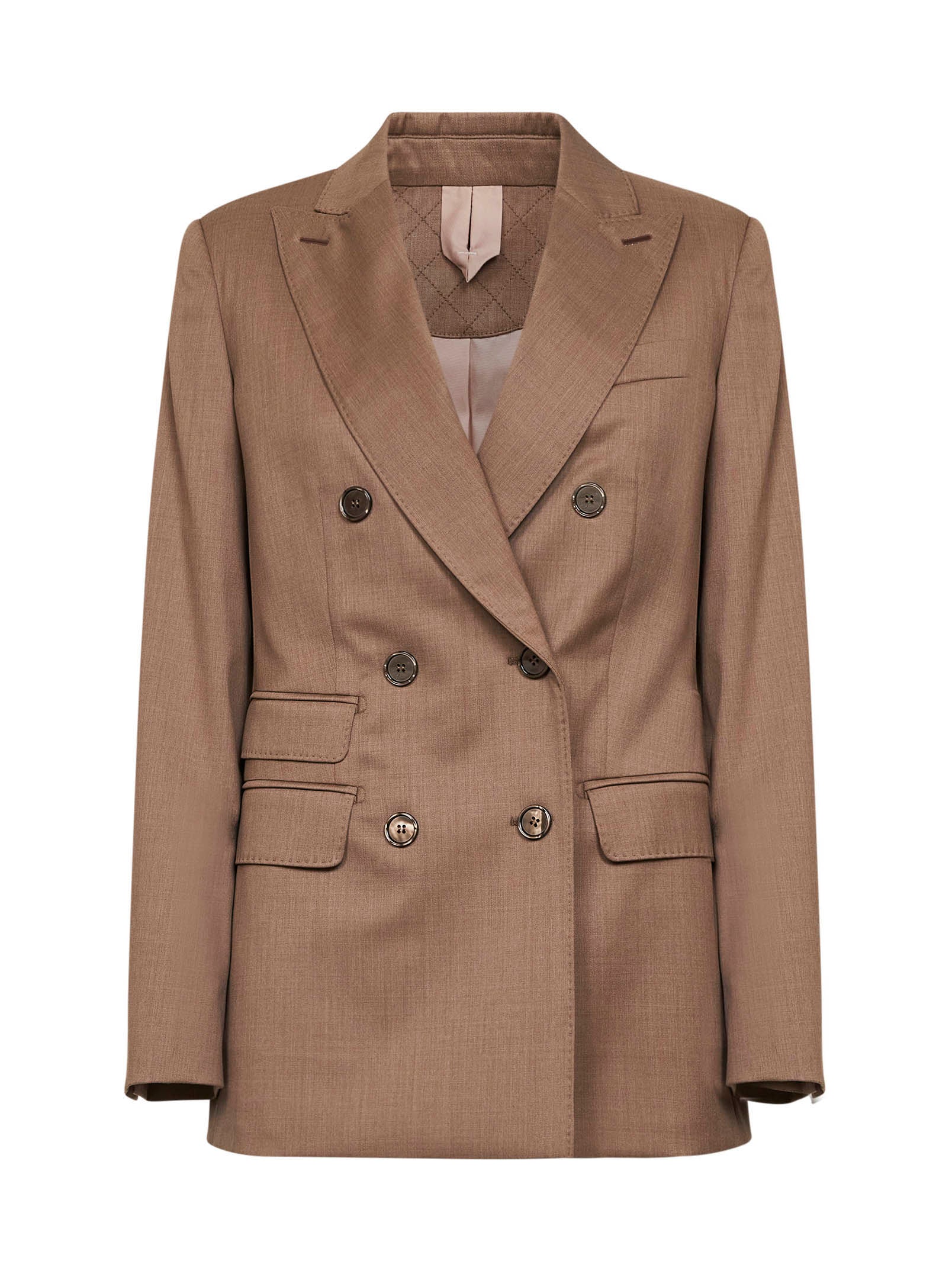 Max Mara Women Hazelnut Twill Mxmcupola Double-Breasted Blazer MAX MARA