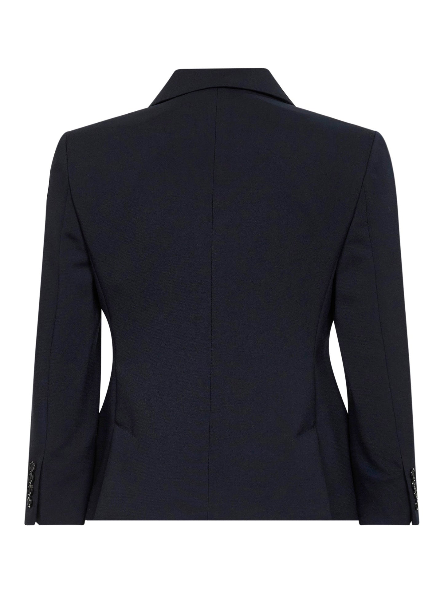 Max Mara Women Navy Blue Stretch Canvas Mxmdorico Cropped Blazer<Br/> MAX MARA