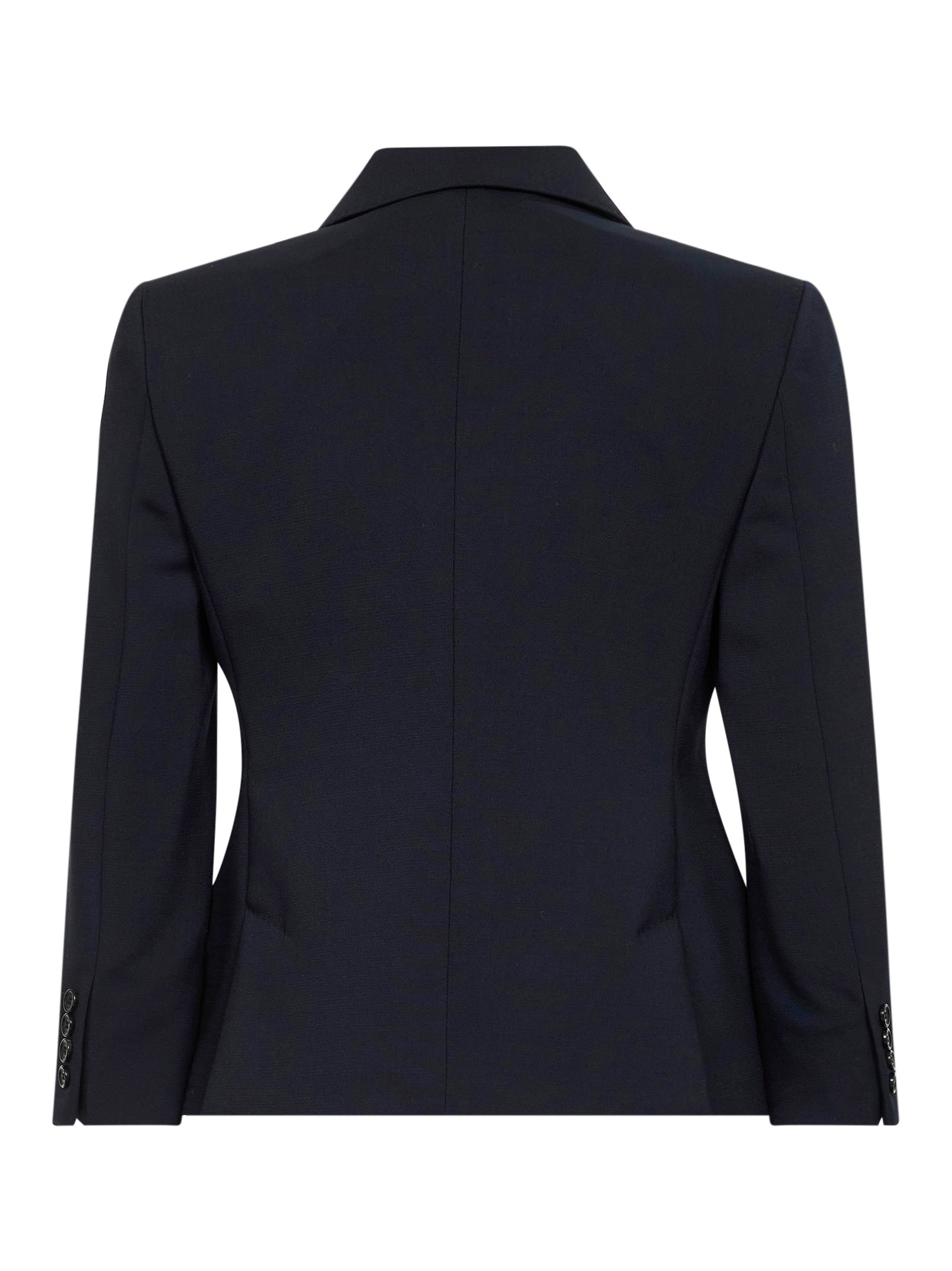 Max Mara Women Navy Blue Stretch Canvas Mxmdorico Cropped Blazer<Br/> MAX MARA