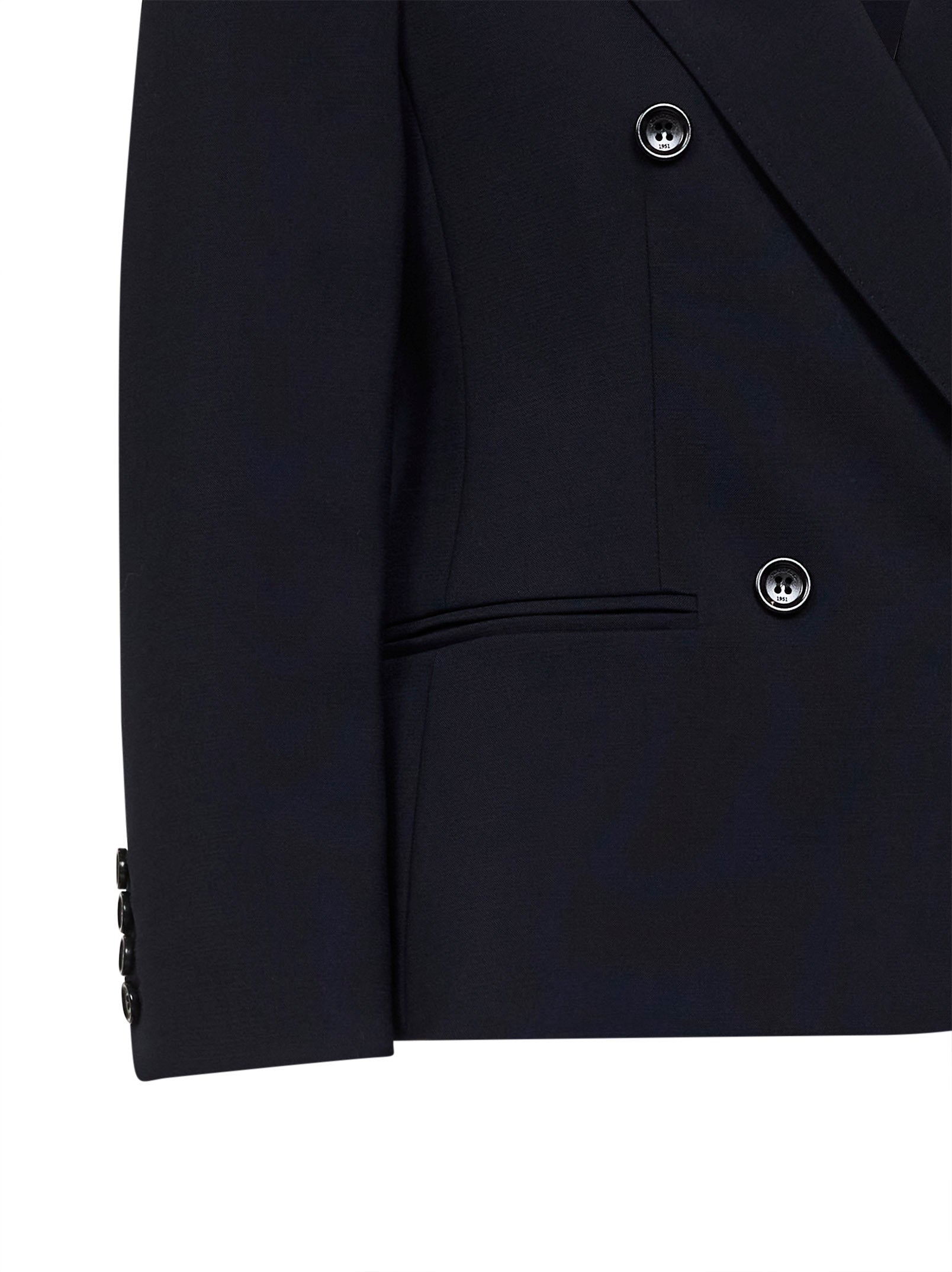 Max Mara Women Navy Blue Stretch Canvas Mxmdorico Cropped Blazer<Br/> MAX MARA
