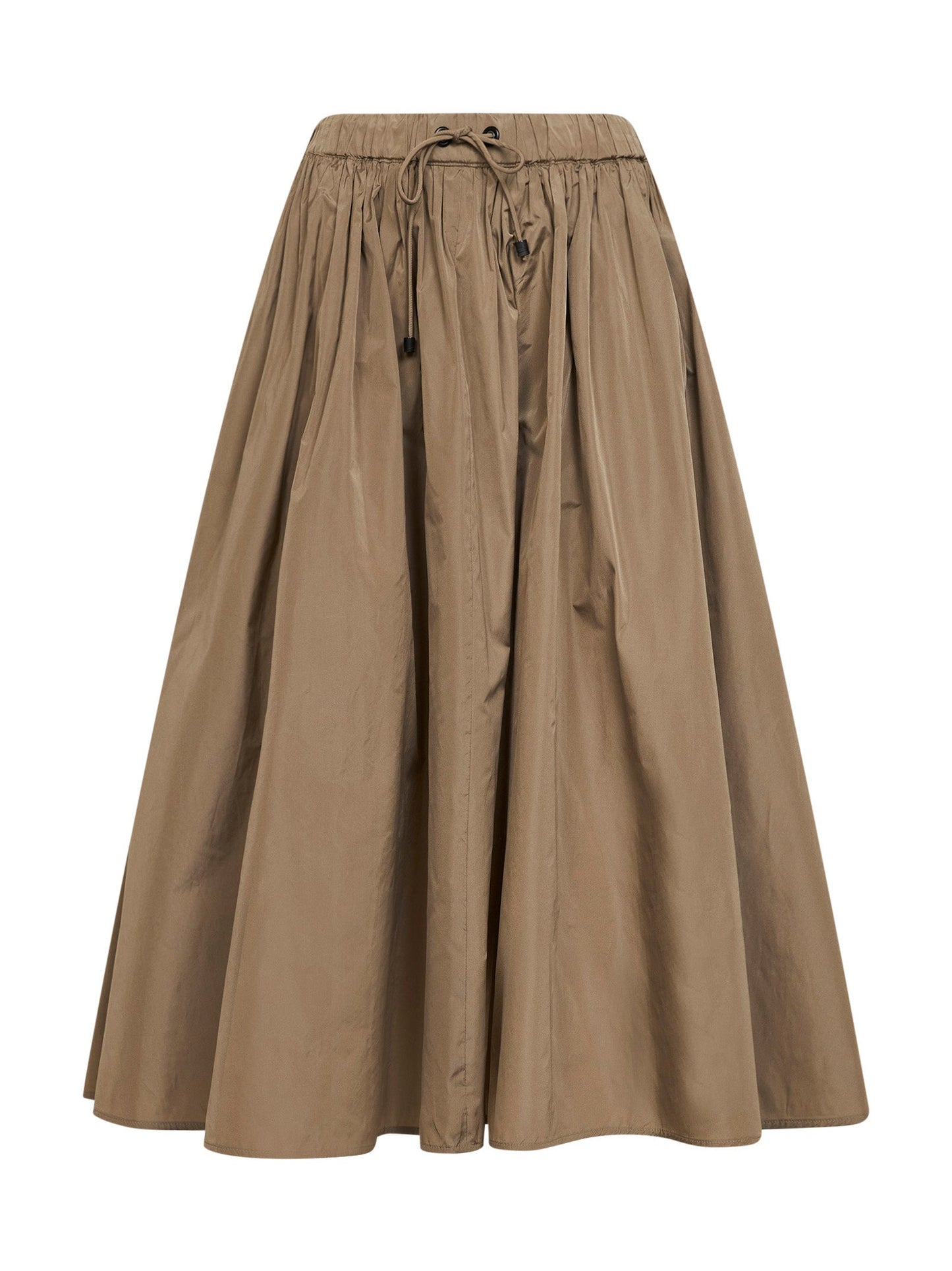 Max Mara Women Khaki Green Mxmlonza Taffeta Midi Skirt MAX MARA
