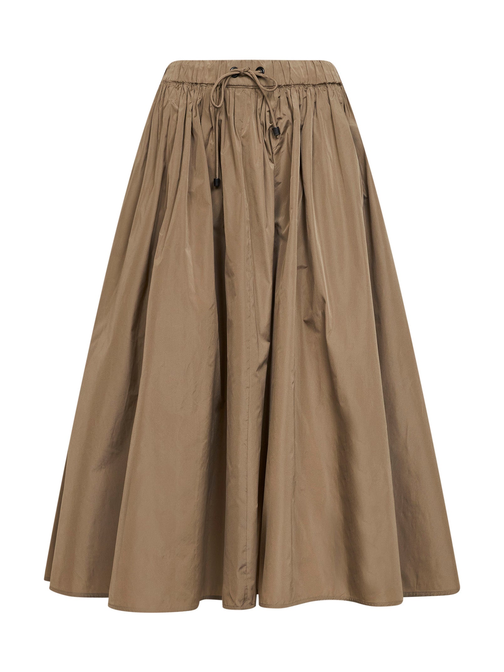 Max Mara Women Khaki Green Mxmlonza Taffeta Midi Skirt MAX MARA