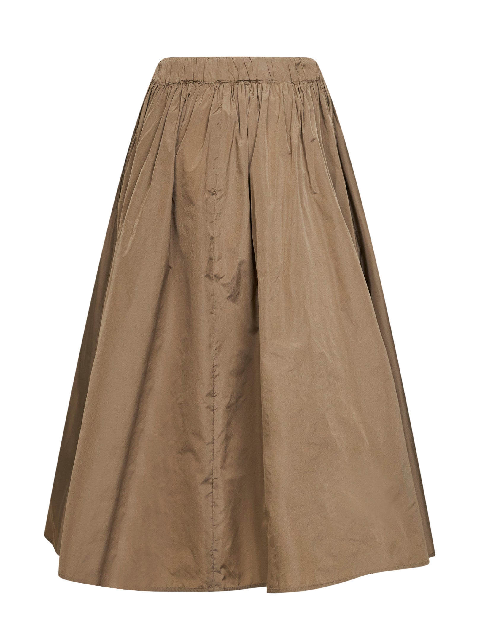 Max Mara Women Khaki Green Mxmlonza Taffeta Midi Skirt MAX MARA