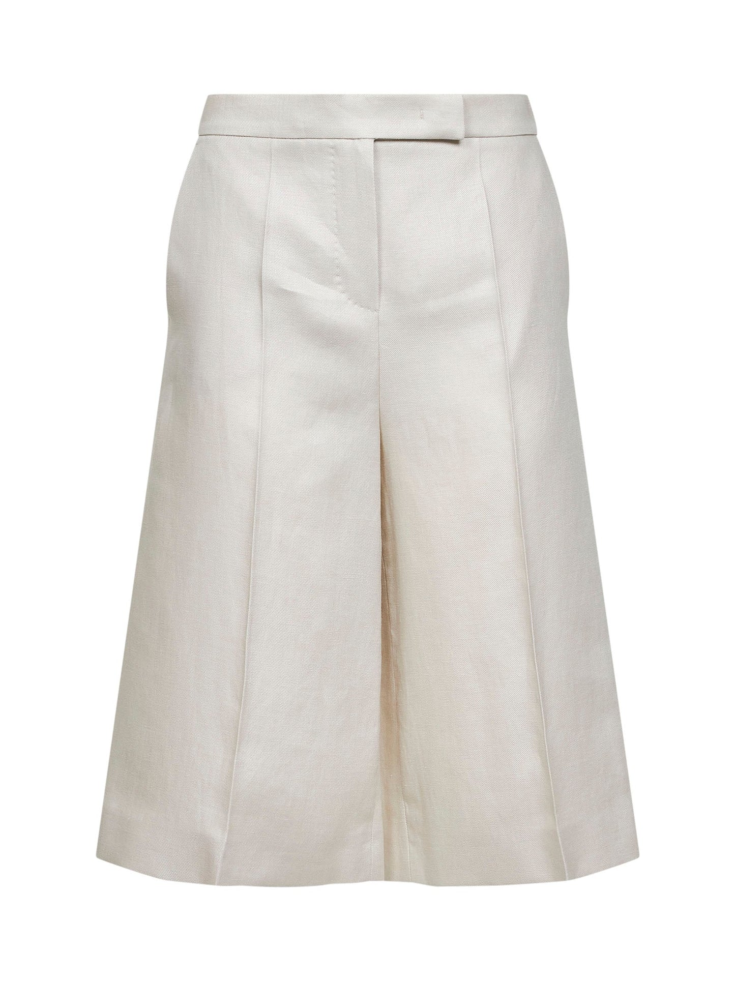 Max Mara Women Beige Linen Twill Mxmkaki Bermuda Shorts MAX MARA