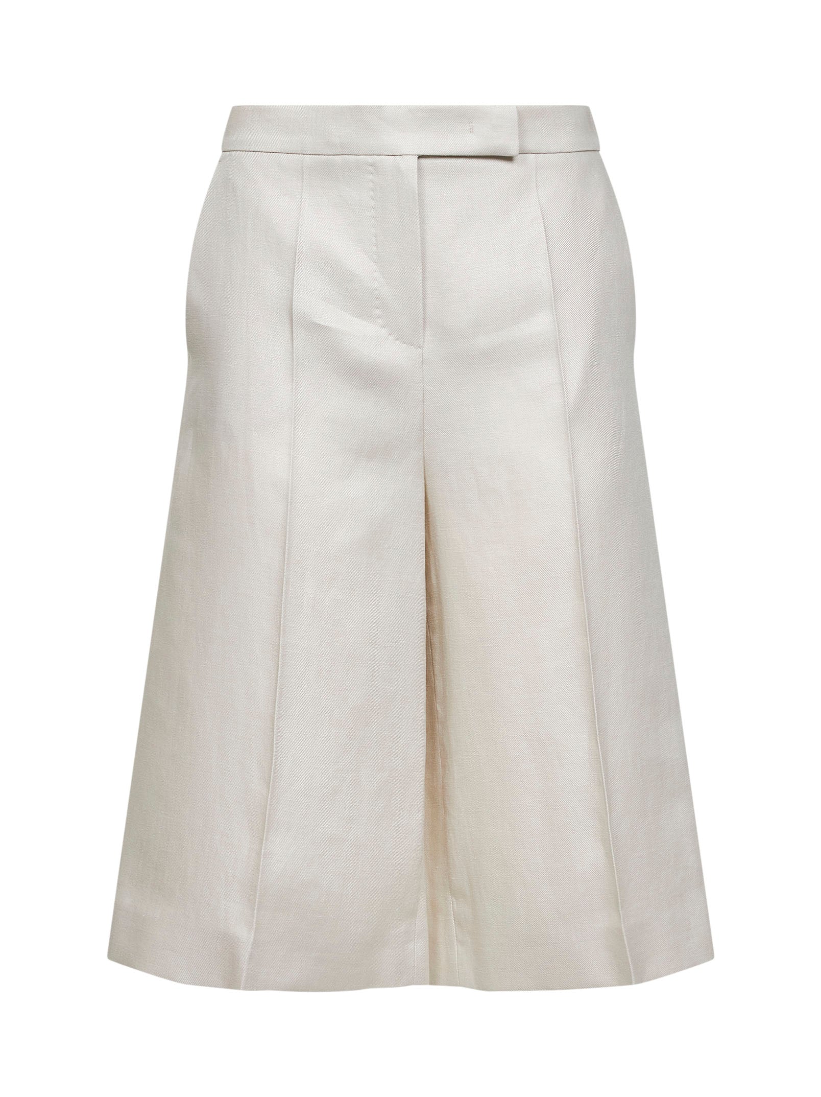 Max Mara Women Beige Linen Twill Mxmkaki Bermuda Shorts MAX MARA