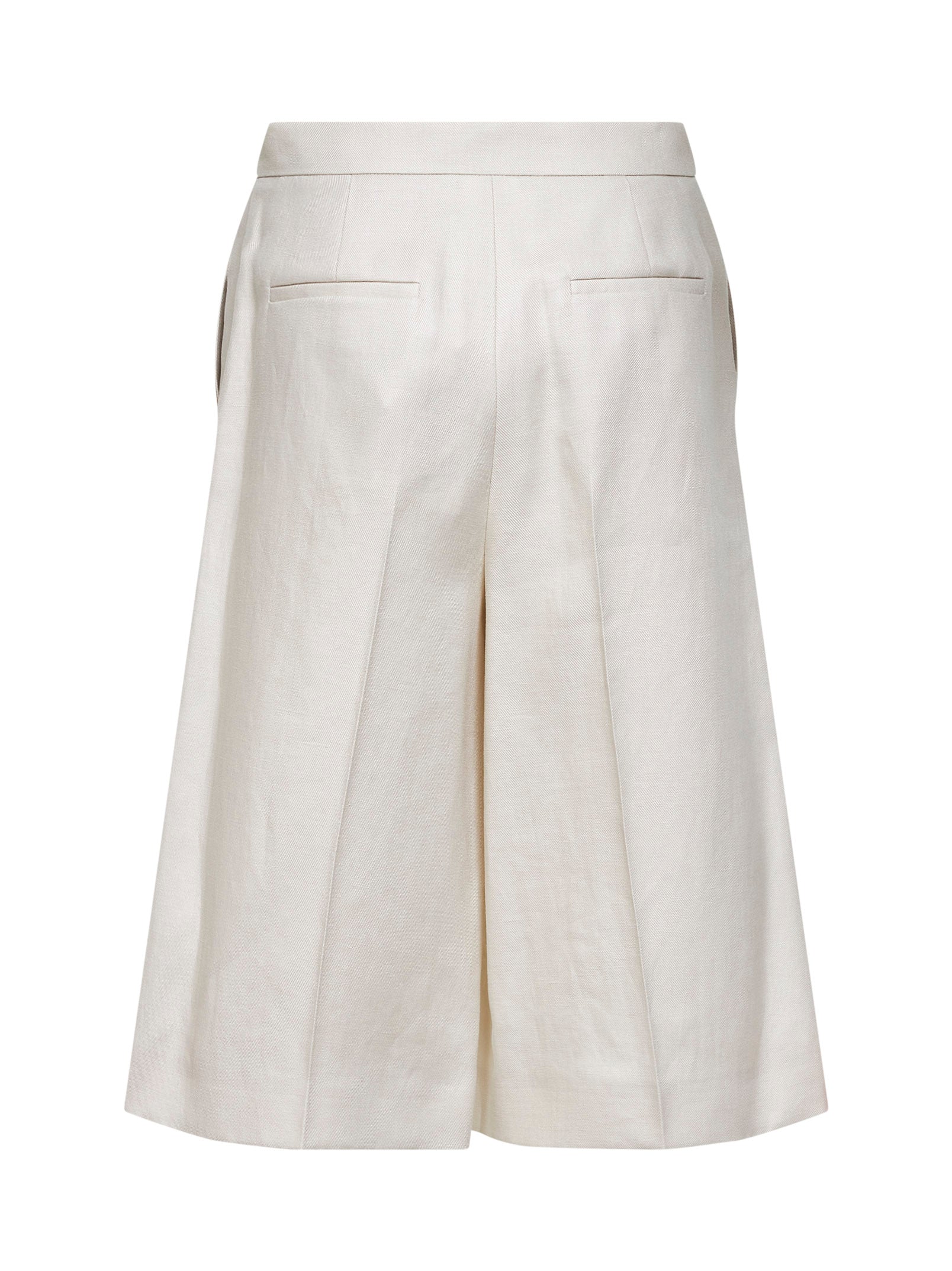 Max Mara Women Beige Linen Twill Mxmkaki Bermuda Shorts MAX MARA