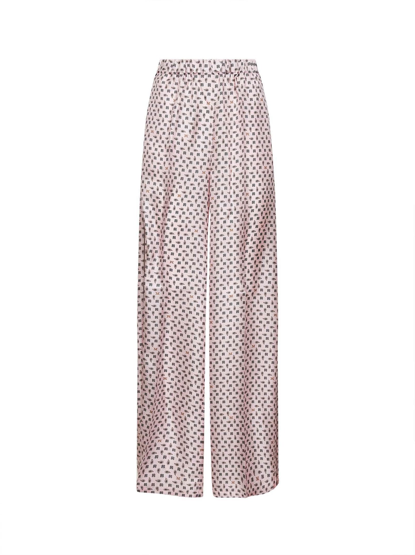 Max Mara Women Pink Printed Silk Twill Mxmviscio Trousers MAX MARA