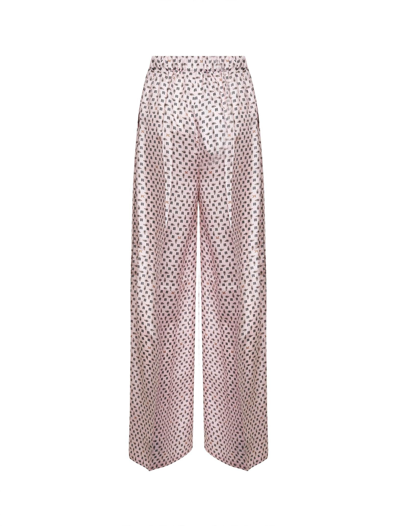 Max Mara Women Pink Printed Silk Twill Mxmviscio Trousers MAX MARA