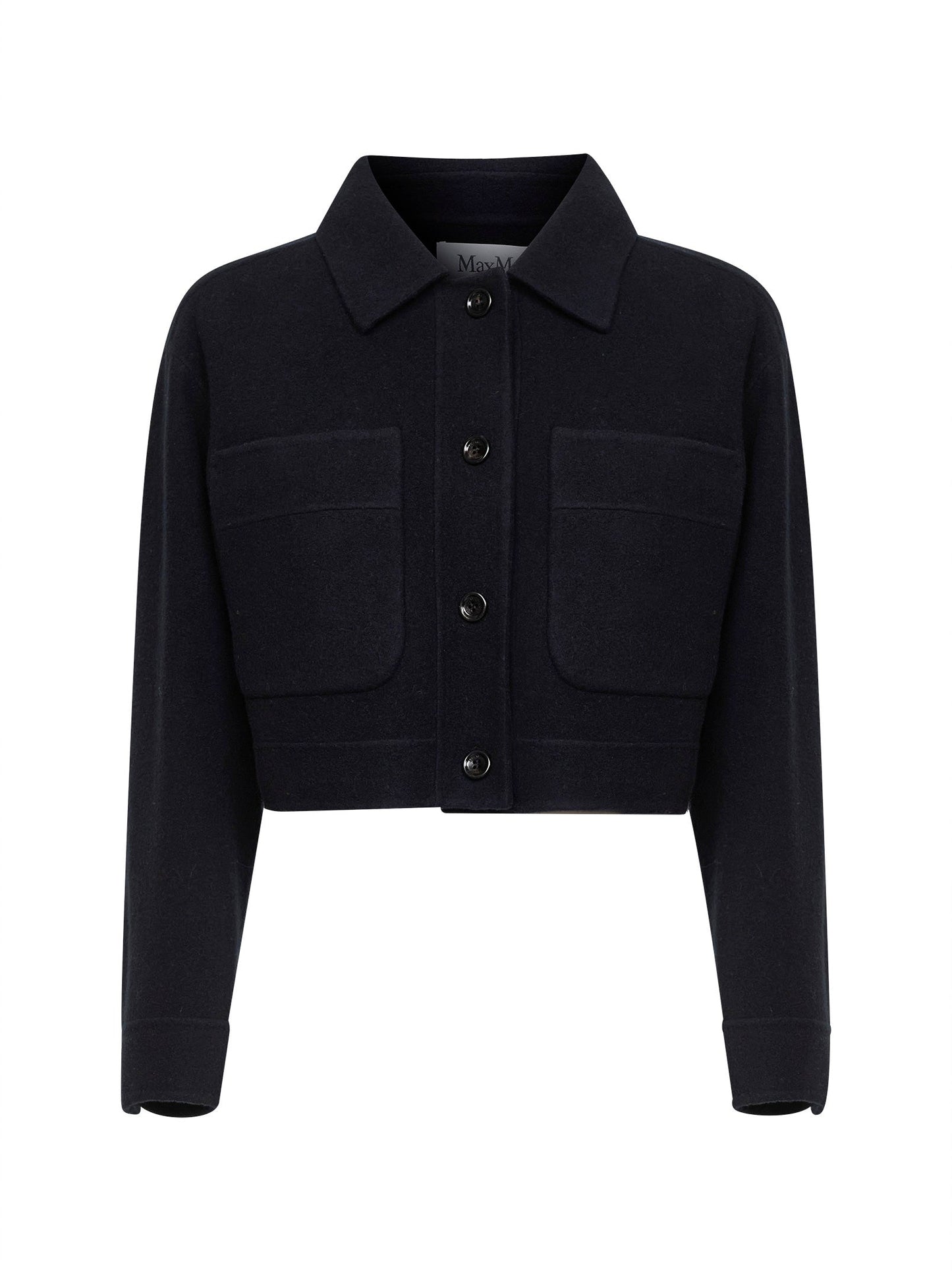 Max Mara Women Navy Blue Double Jersey Mxmpoggio Cropped Jacket MAX MARA