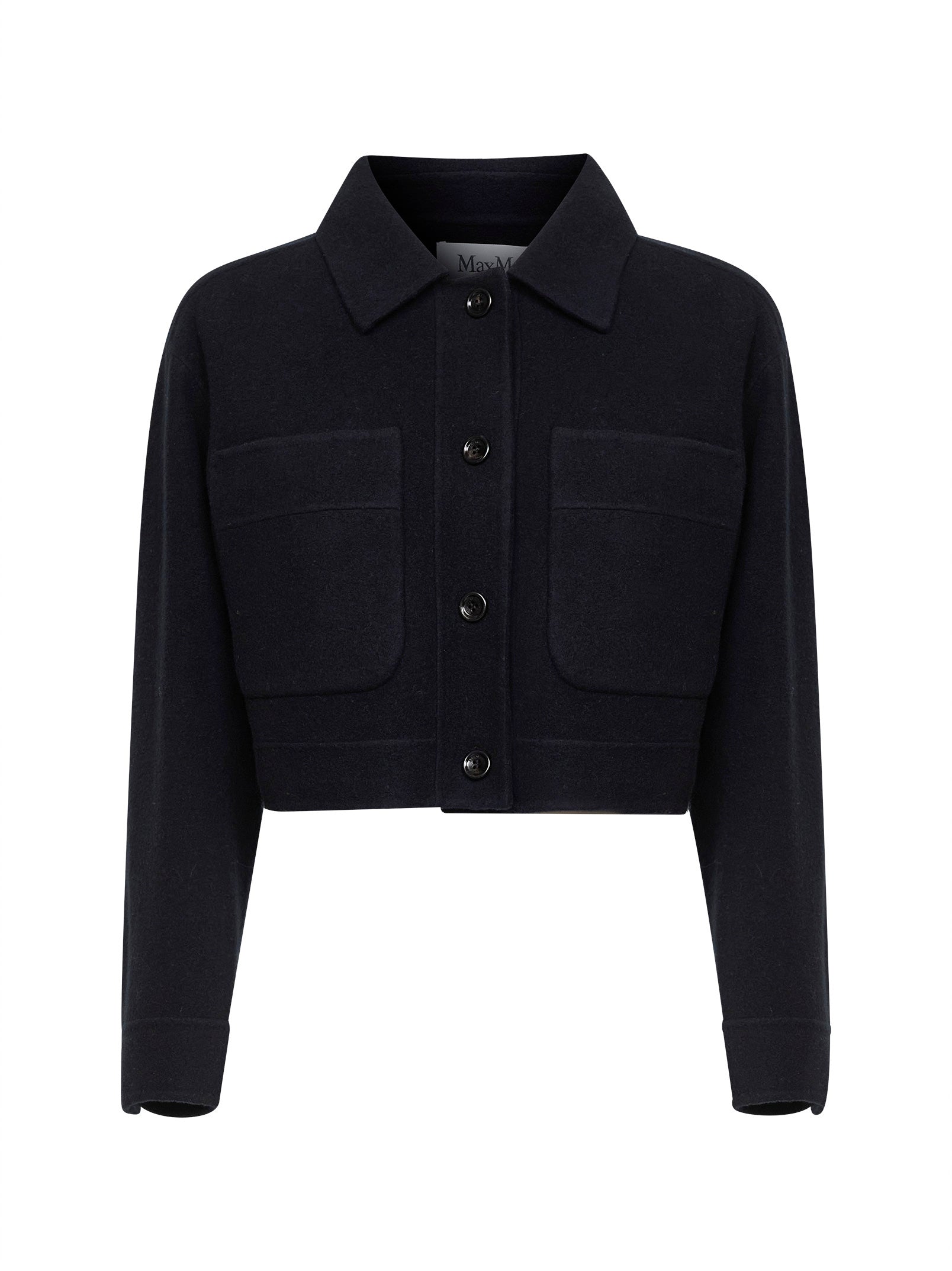 Max Mara Women Navy Blue Double Jersey Mxmpoggio Cropped Jacket MAX MARA