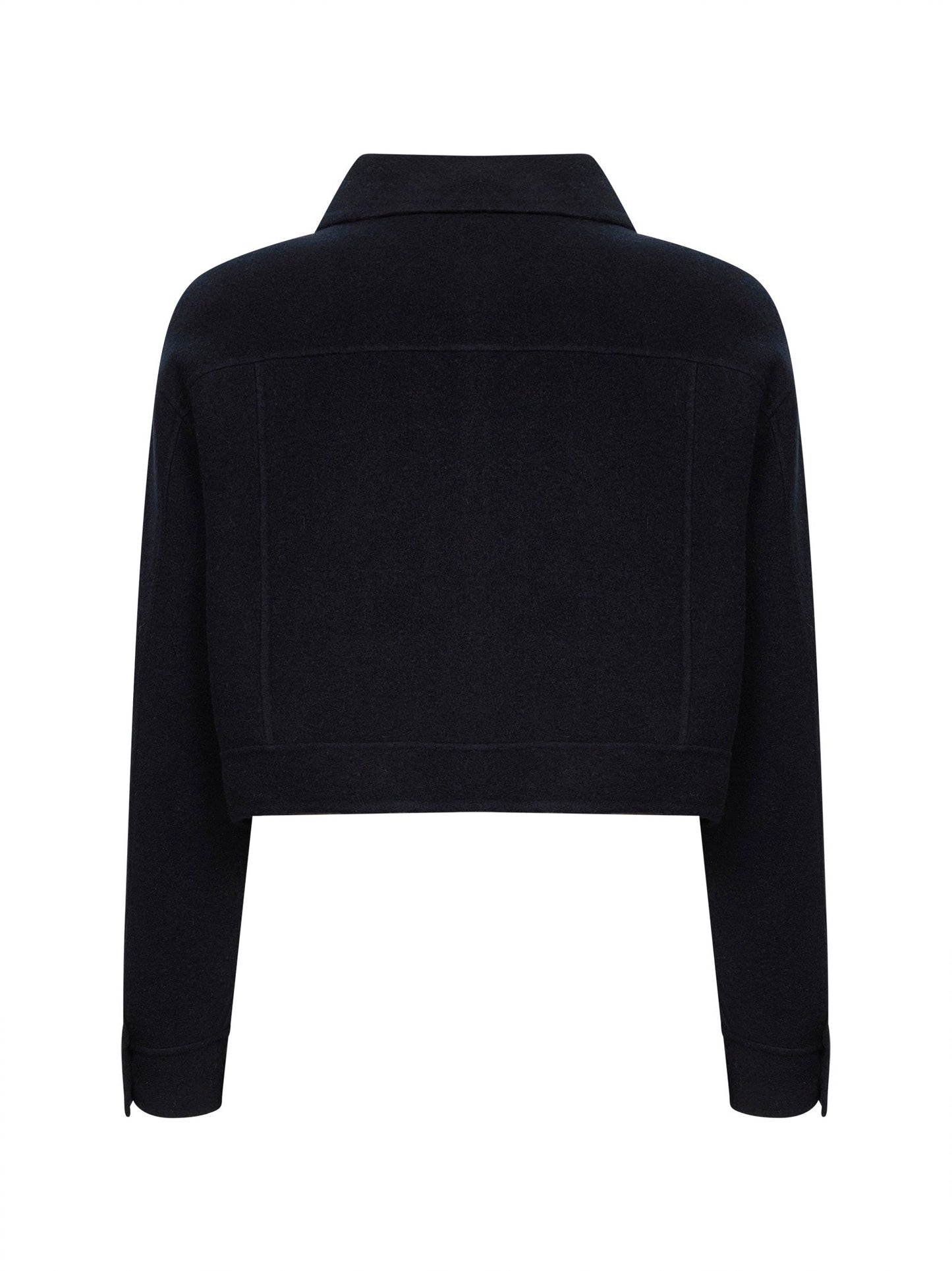 Max Mara Women Navy Blue Double Jersey Mxmpoggio Cropped Jacket MAX MARA