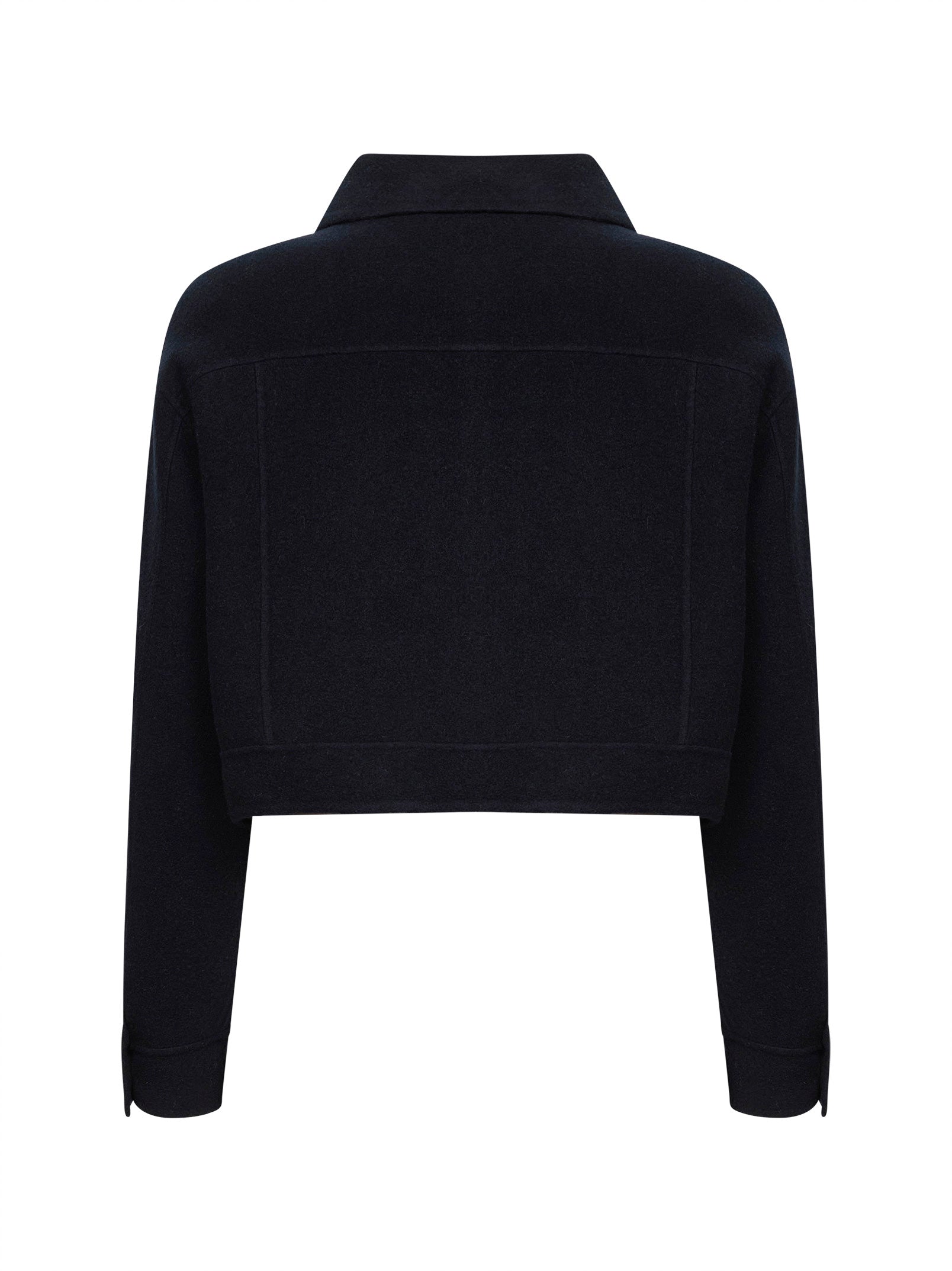 Max Mara Women Navy Blue Double Jersey Mxmpoggio Cropped Jacket MAX MARA