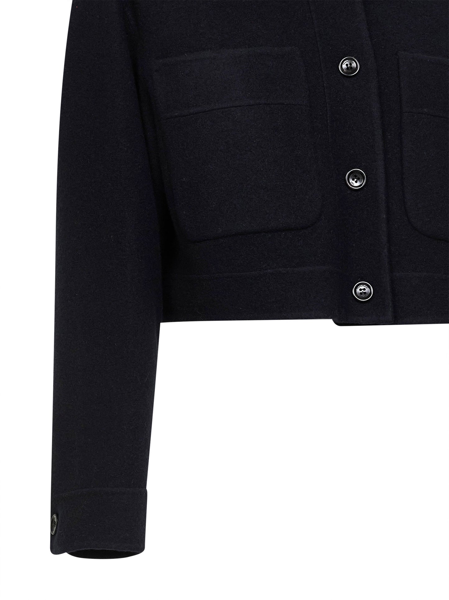 Max Mara Women Navy Blue Double Jersey Mxmpoggio Cropped Jacket MAX MARA