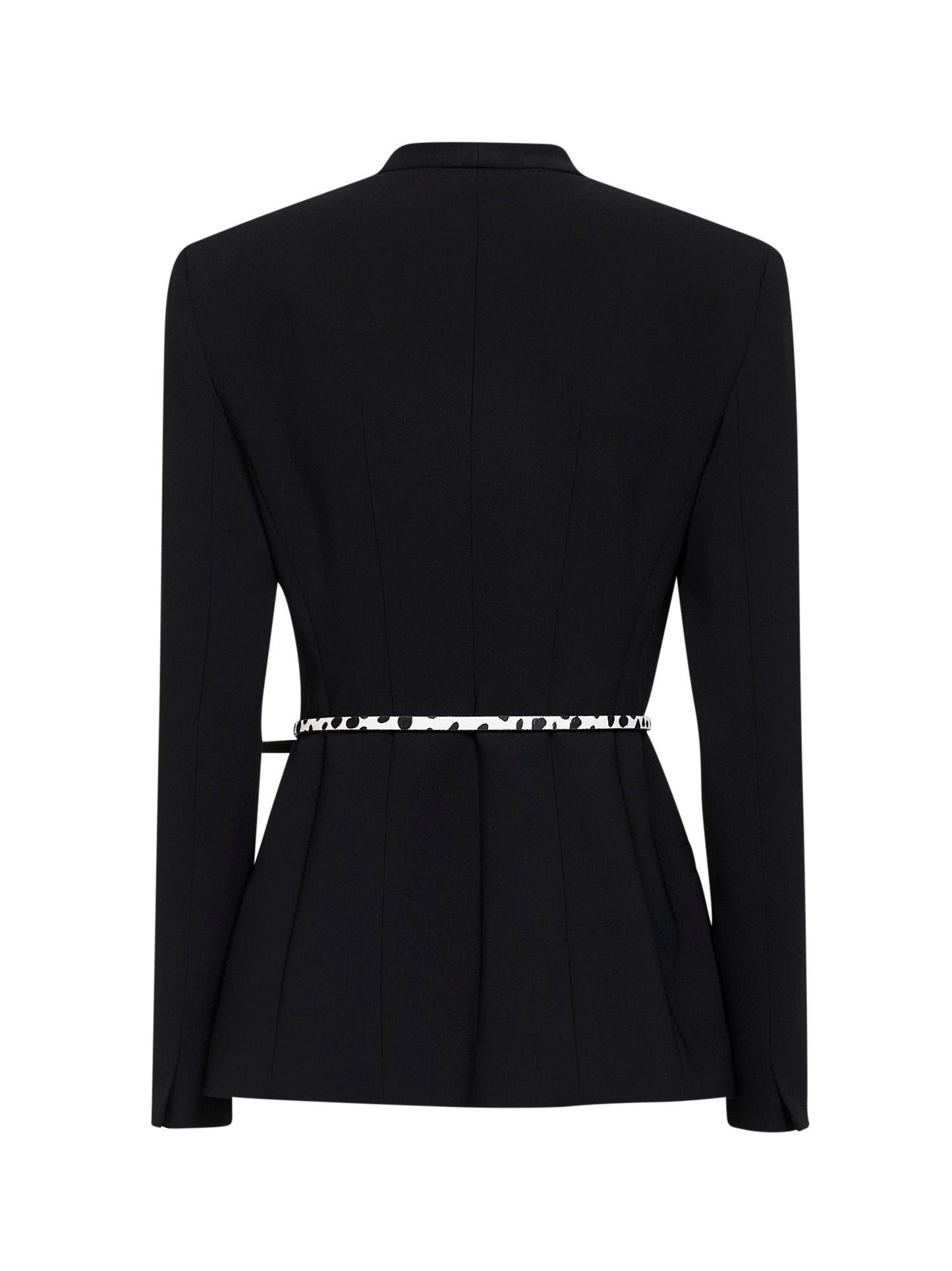 Max Mara Studio Women Black Cady Mstquinoa Belted Jacket MAX MARA STUDIO
