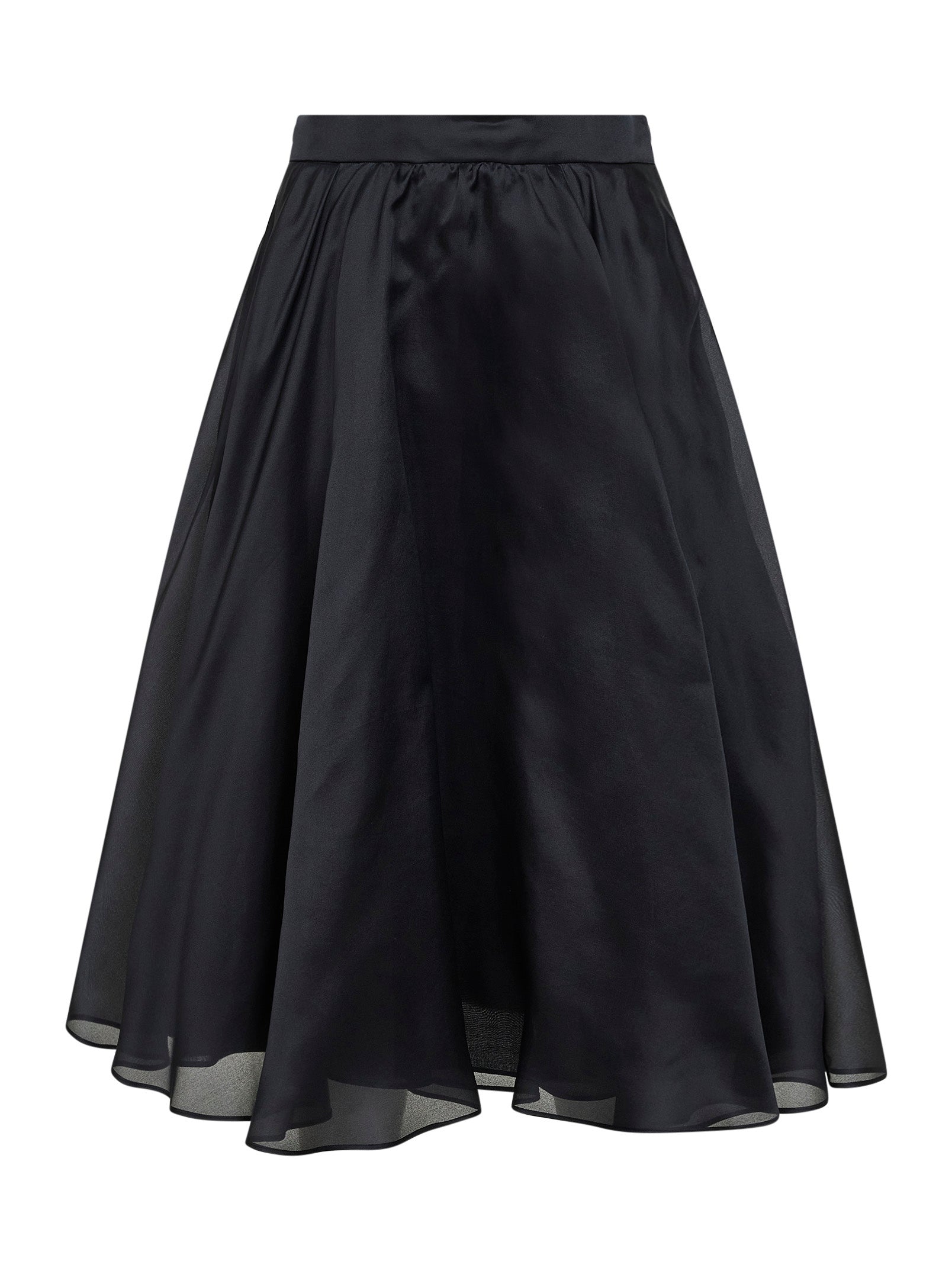 Max Mara Studio Women Black Silk Organza Msecalle Midi Full Skirt MAX MARA STUDIO