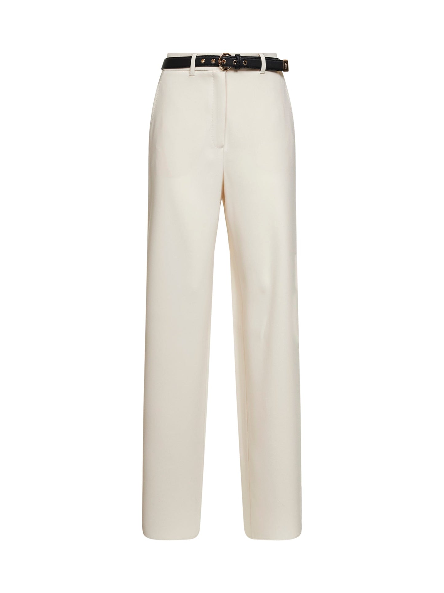 Max Mara Studio Women Beige Cady Mstamico Wide-Leg Trousers MAX MARA STUDIO