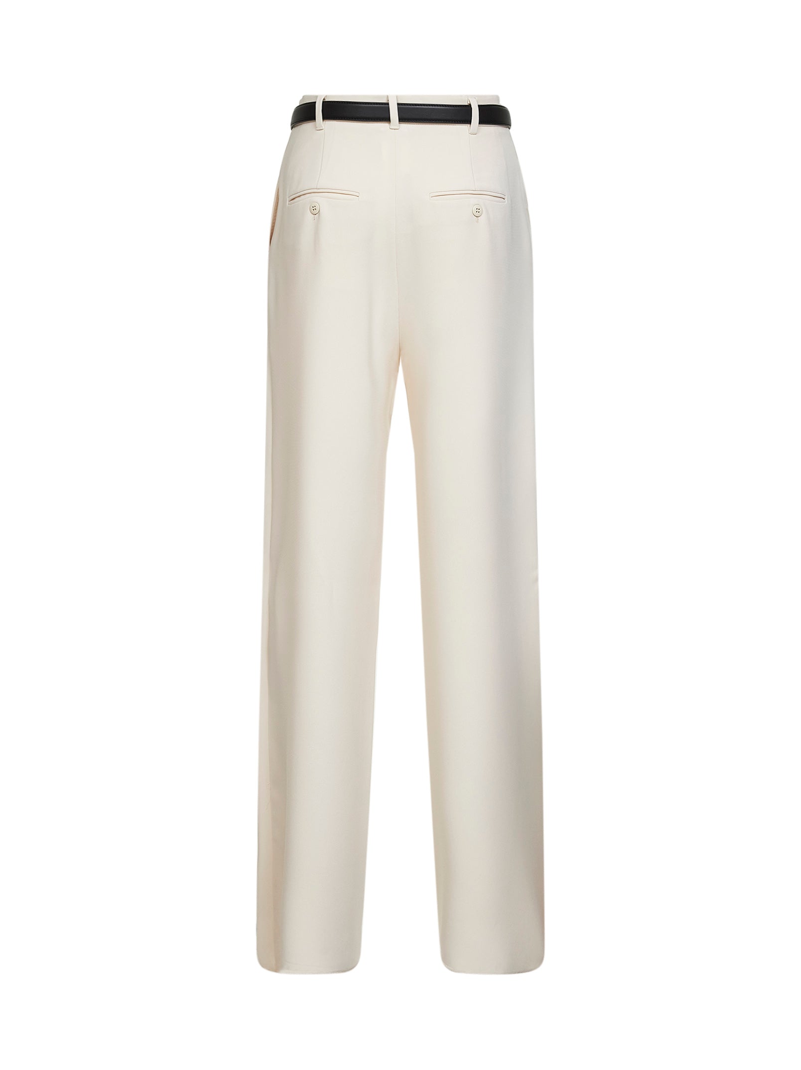 Max Mara Studio Women Beige Cady Mstamico Wide-Leg Trousers MAX MARA STUDIO